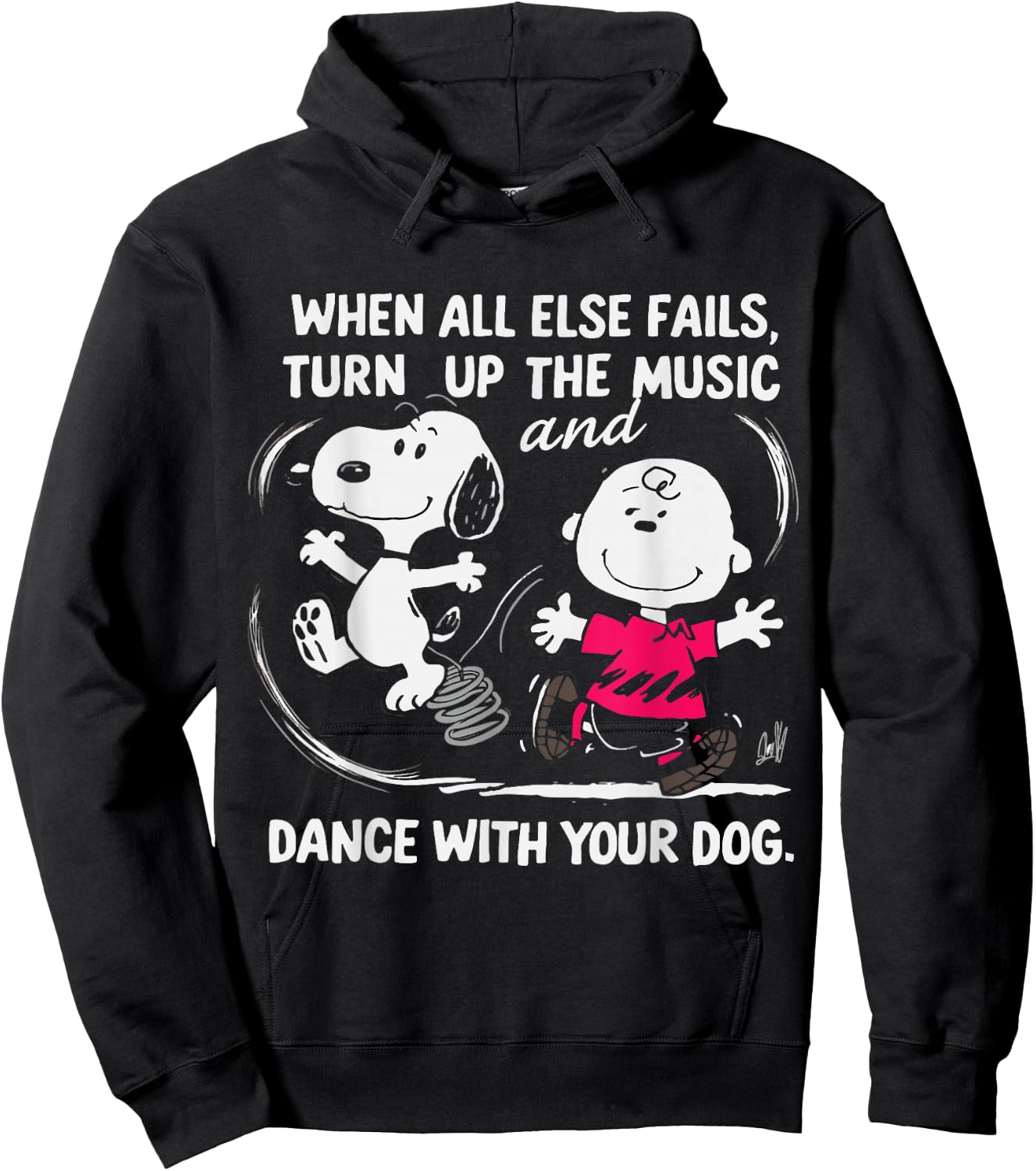 When All Else Fails Turn Up The Music & Dance With Your Dog Hoodie - Hoodie | Black