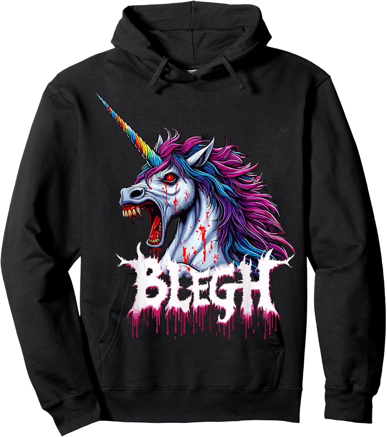 Metal Unicorn Blegh Hoodie - Hoodie | Black
