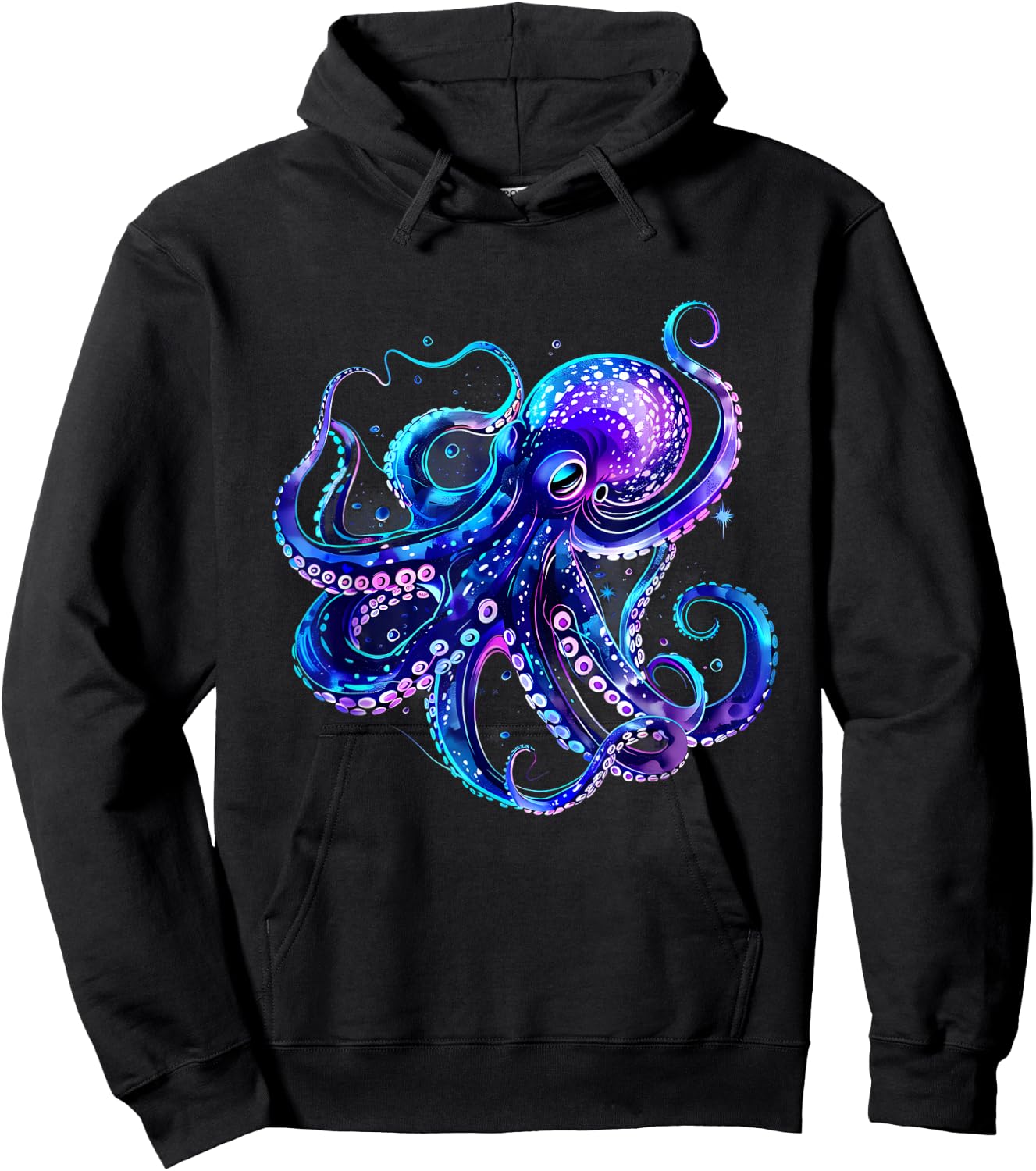 Octopus Artwork Sea Ocean Animal Lover Motif Sea Creature Hoodie - Hoodie | Black