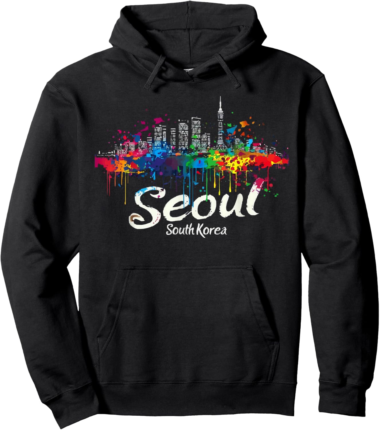 Seoul South Korea Travel Vacation Saranghae I Love Seoul Hoodie - Hoodie | Black