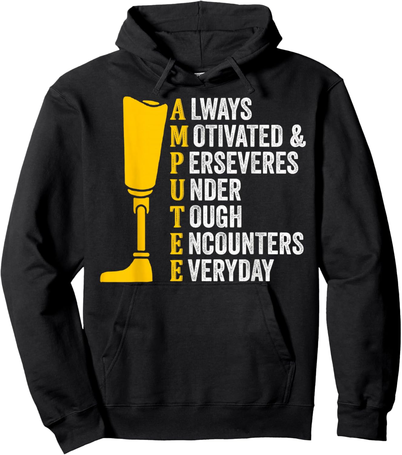 Amputee Quote Prosthetic Leg Arm Amputation Hoodie - Hoodie | Black