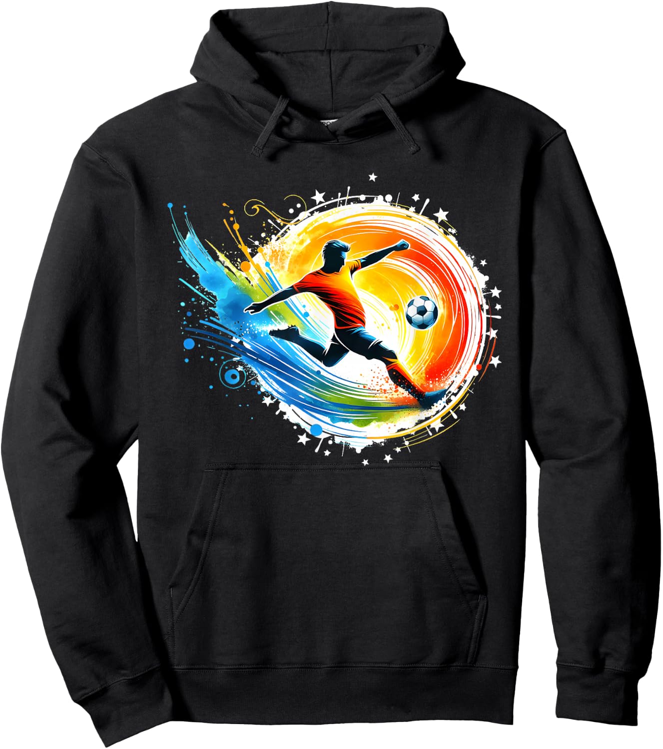 Soccer Player Sports Vintage Men Boys Soccer Ball Soccer Hoodie - Hoodie | Black