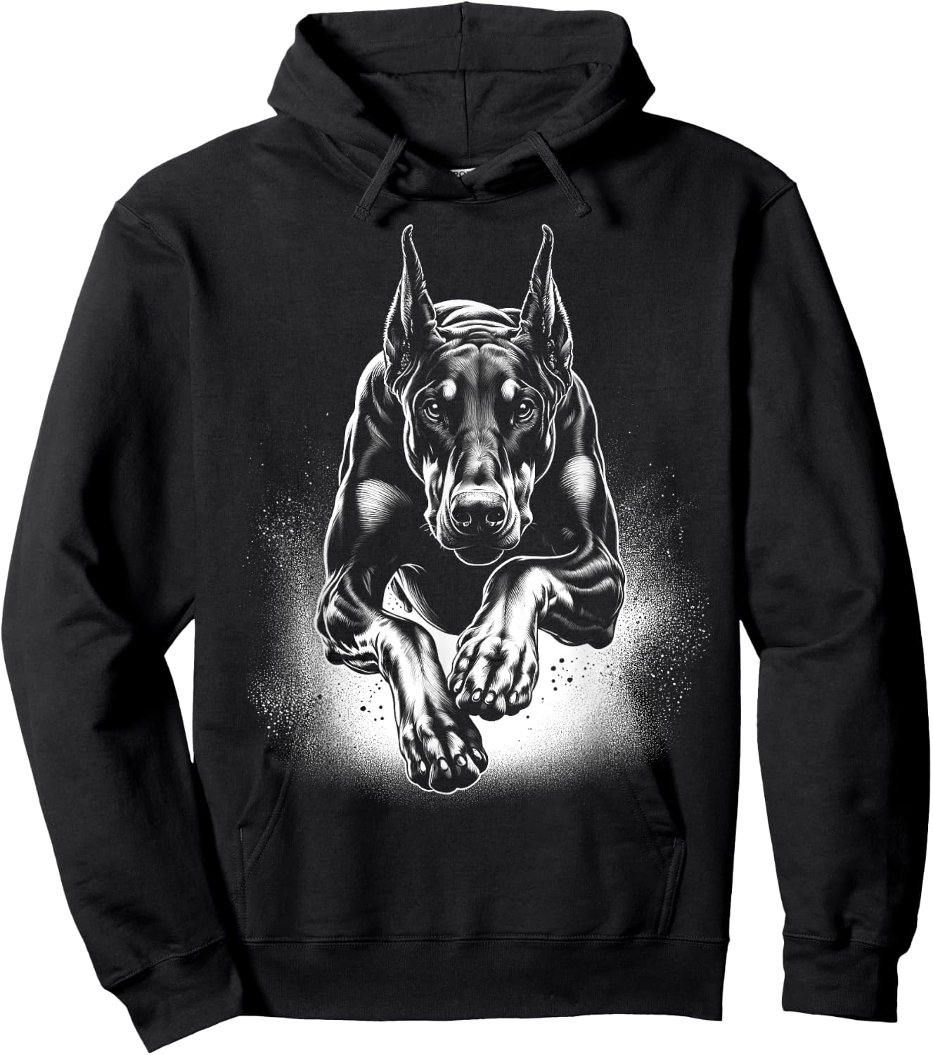 Cool Doberman Dog in Jump Hoodie - Hoodie | Black
