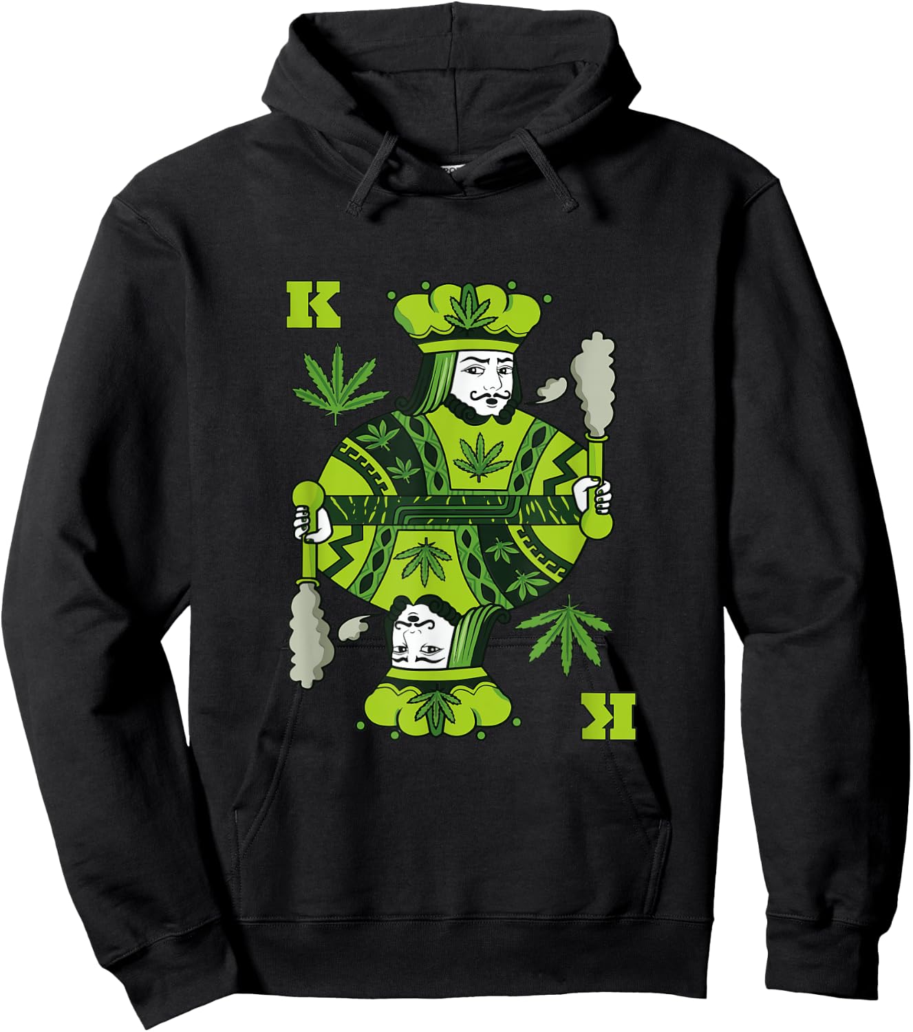 King of Weed Playing Card Pot Smoker Marijuana 420 Hoodie - Hoodie | Black