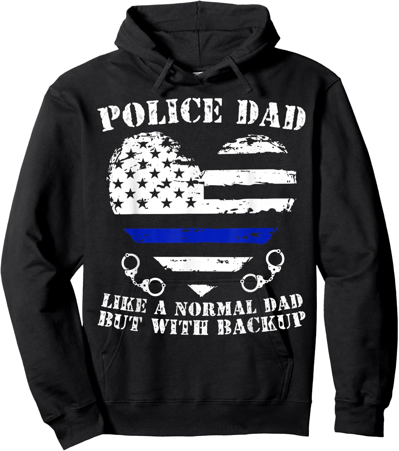 Funny Police Dad Gift Shirt For Proud Law Enforcement Dad Hoodie - Hoodie | Black