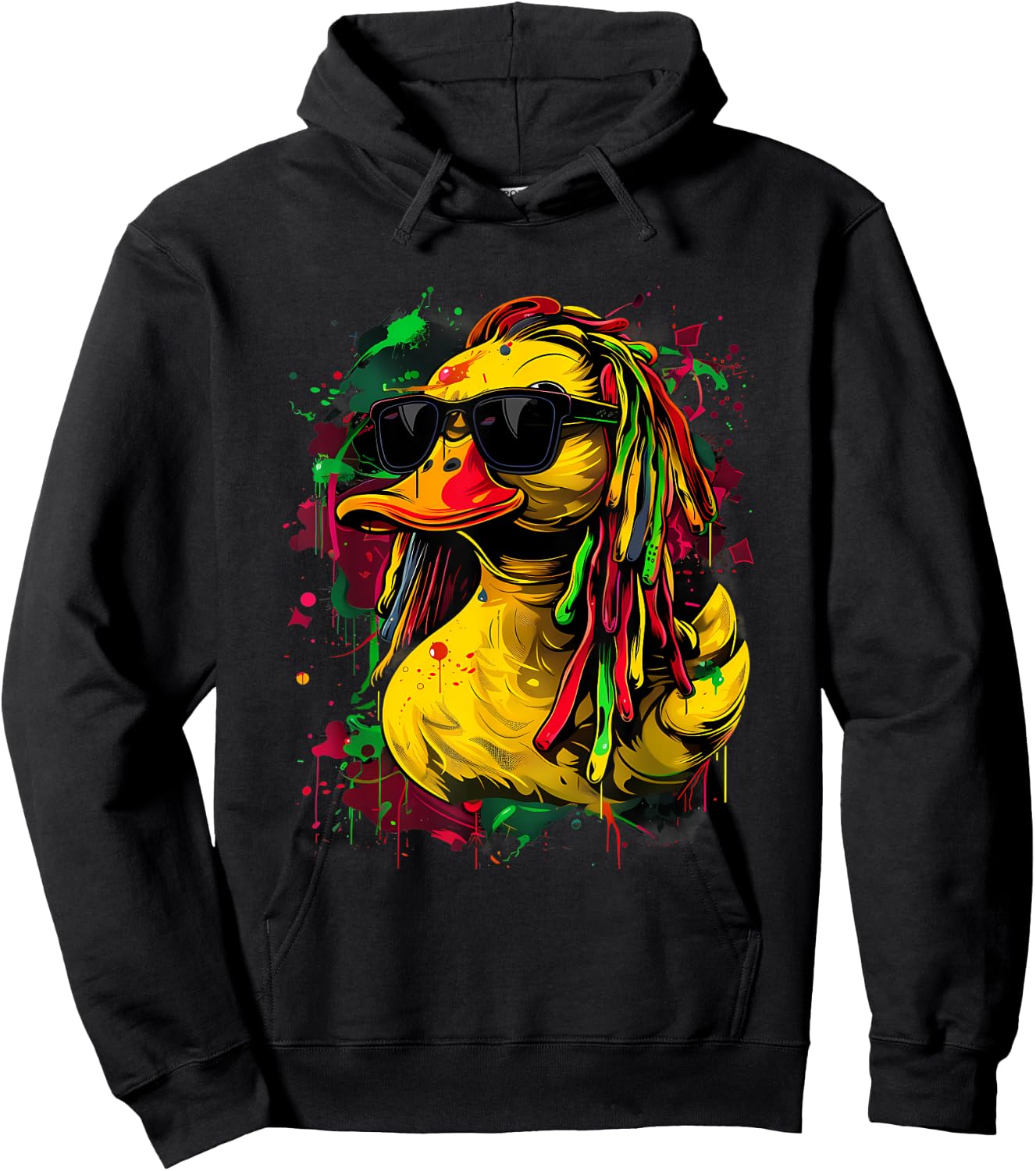 Jamaica Hippie Rasta Reggae Music Reggae Rubber Duck Hoodie - Hoodie | Black