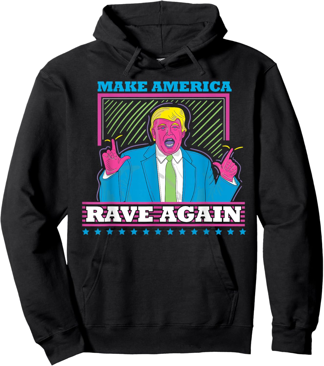 Make America Rave Again Funny Trump EDM Shirt Hoodie - Hoodie | Black