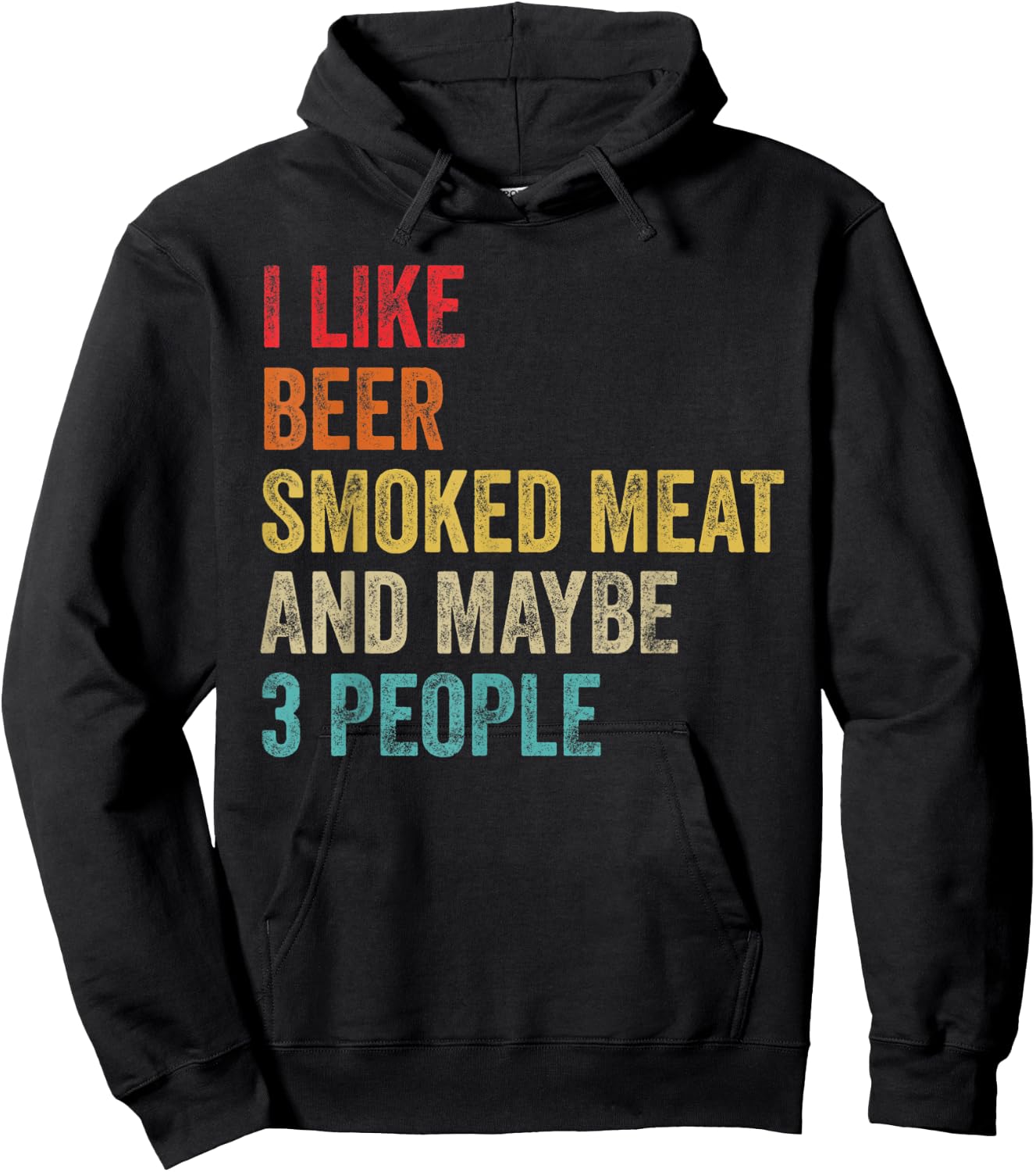 I Like Beer Smoked Meat & Maybe 3 People BBQ Barbecue Grill Hoodie - Hoodie | Black