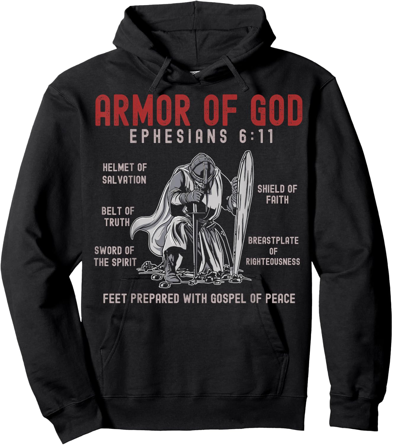 Put On The Full Armor Of God Bible Chapters - Christian Hoodie - Hoodie | Black