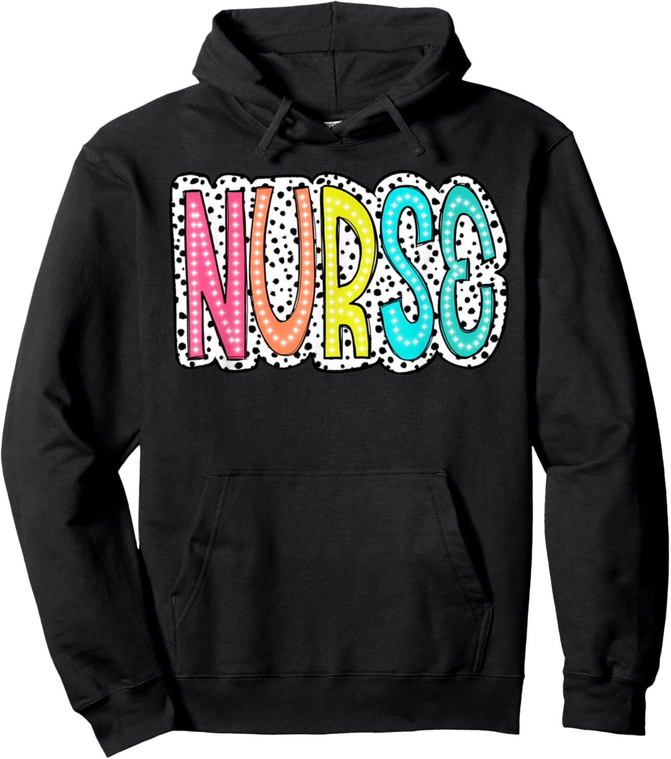 Nurse's Day Nurse Week Nurse Life 2025 Dalmatian Dots Hoodie - Hoodie | Black