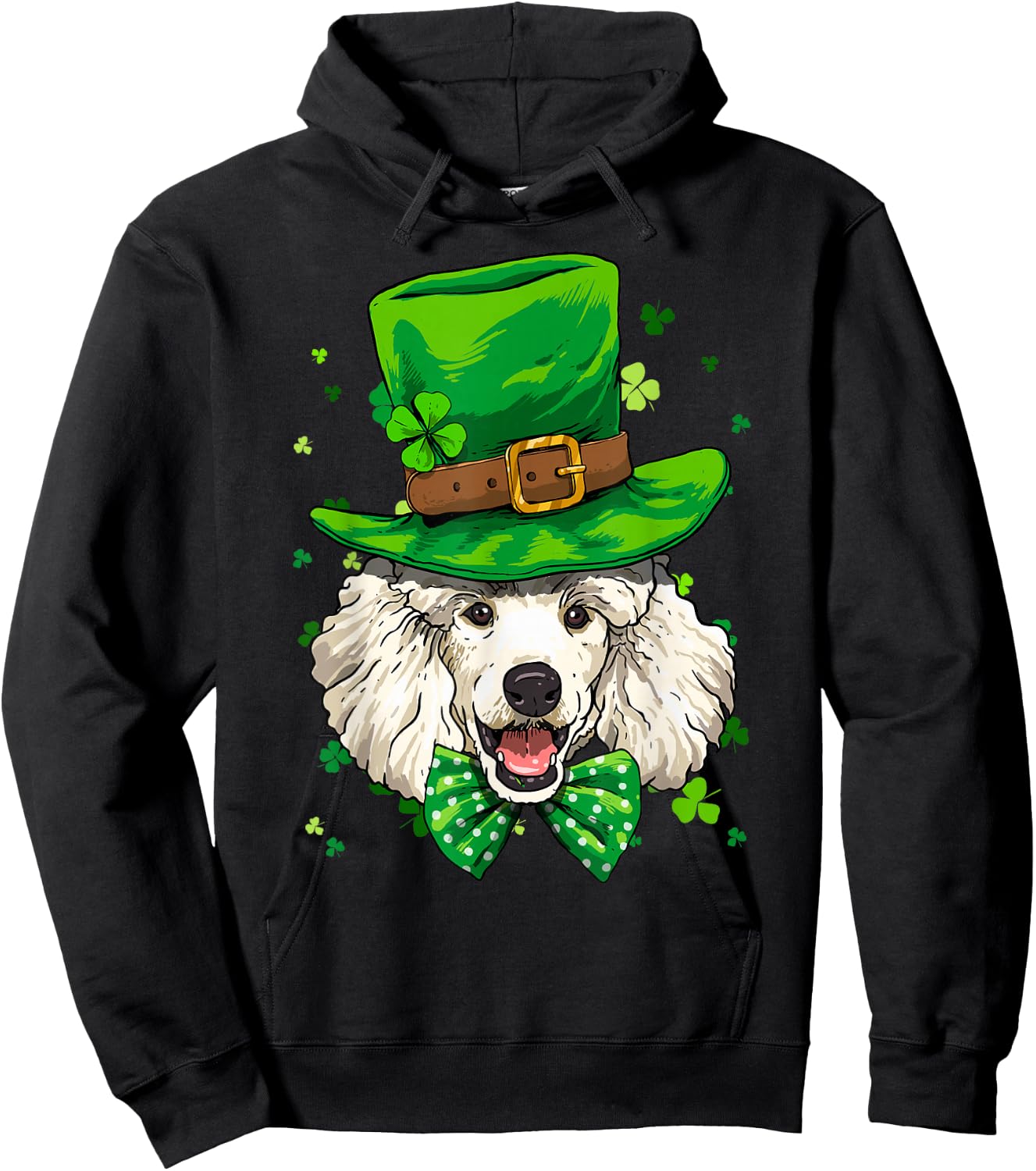 Poodle Leprechaun St Patricks Day Dog Boys Men Hoodie - Hoodie | Black