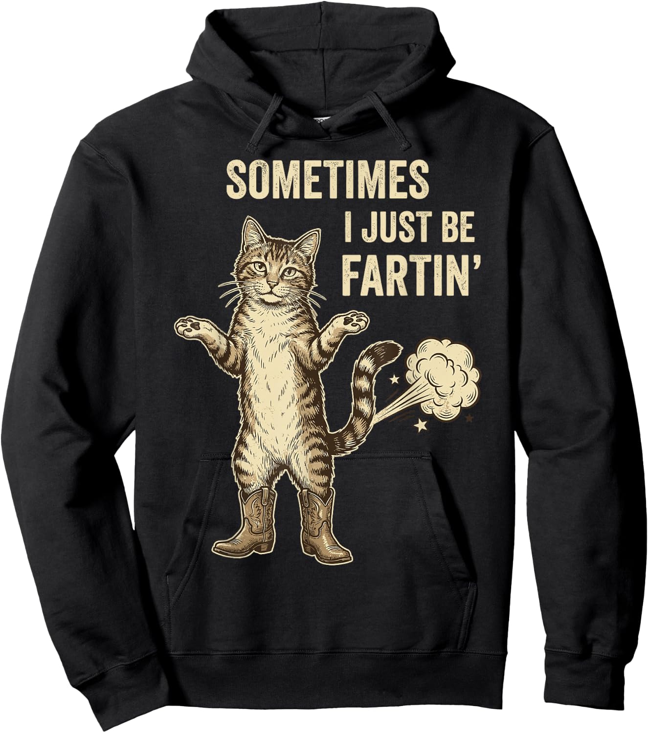 Retro Sometimes I Just Be Fartin' Meme Women Hoodie - Hoodie | Black