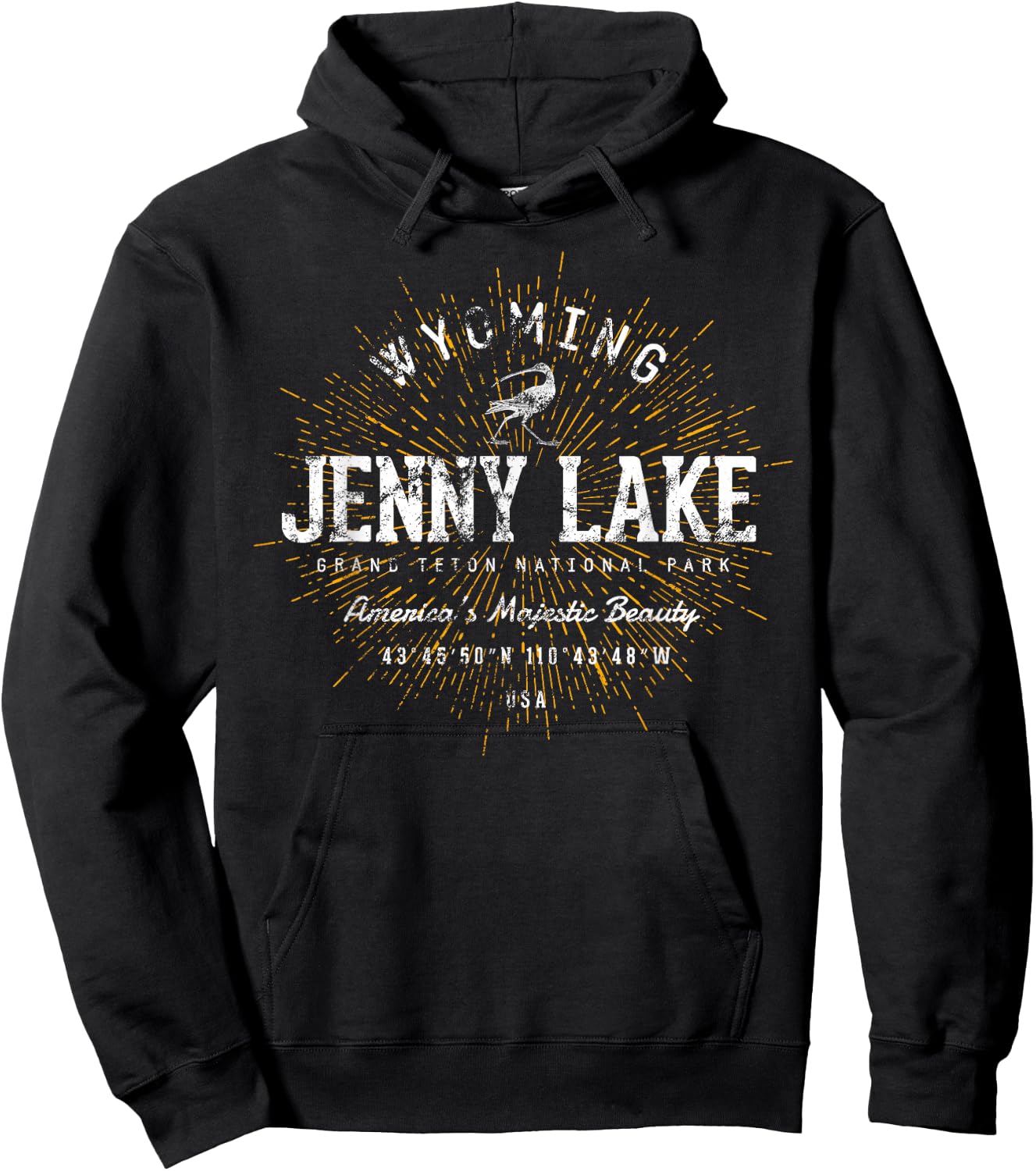 Retro Style Vintage Jenny Lake Hoodie - Hoodie | Black