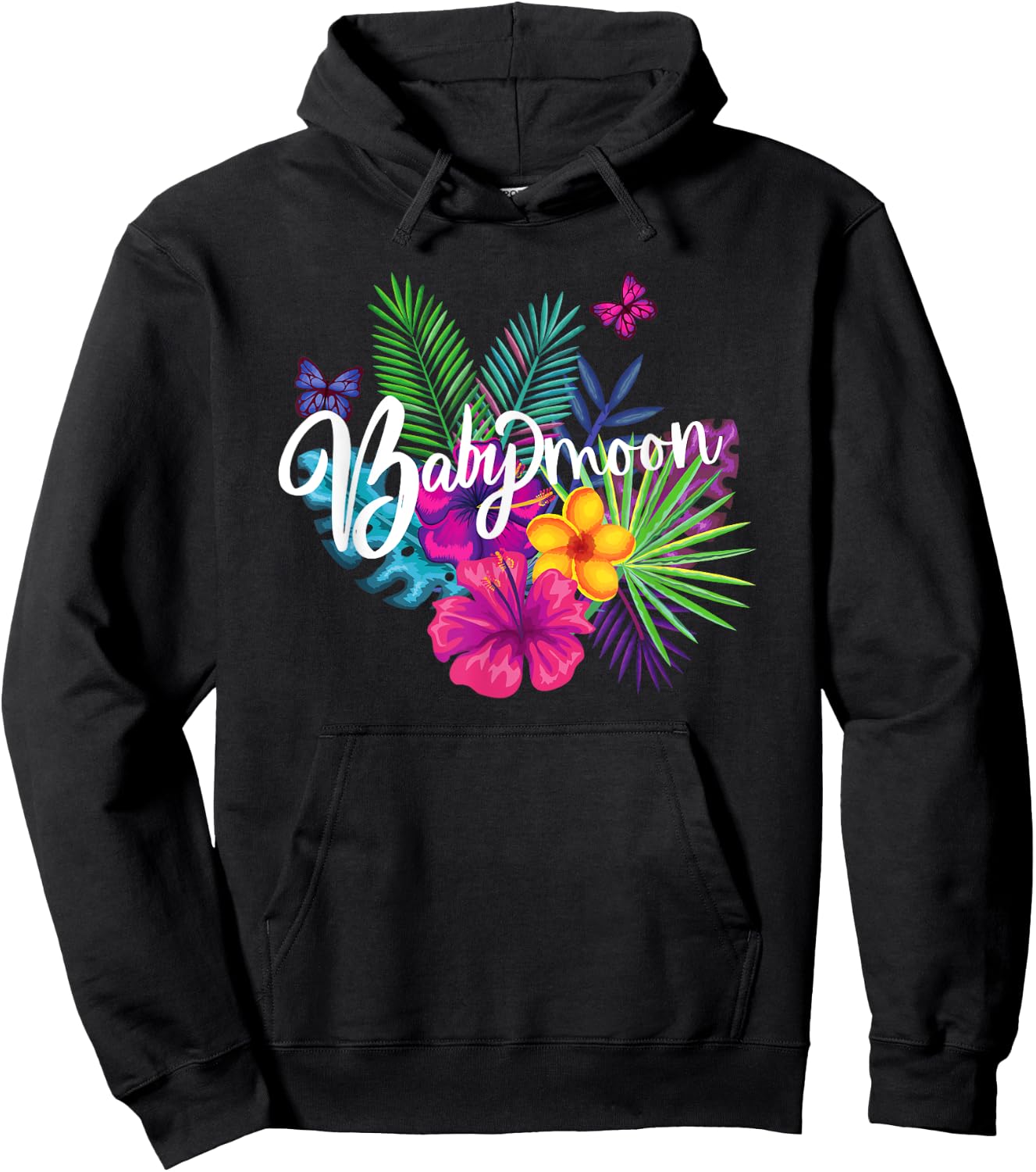 Cute Fun Babymoon Expectant Parents Trip Pregnancy Newborn Hoodie - Hoodie | Black