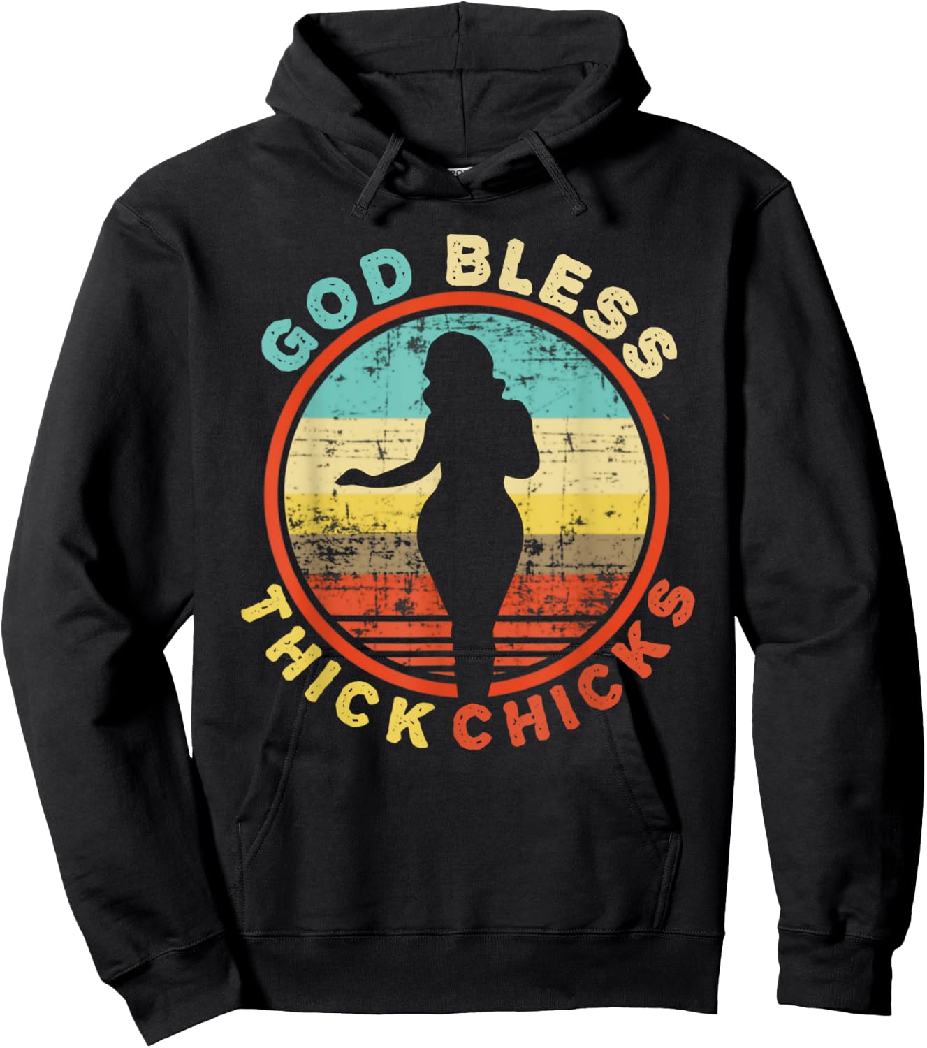 God Bless Thick Chicks Funny Thick Women Girl Christmas Hoodie - Hoodie | Black