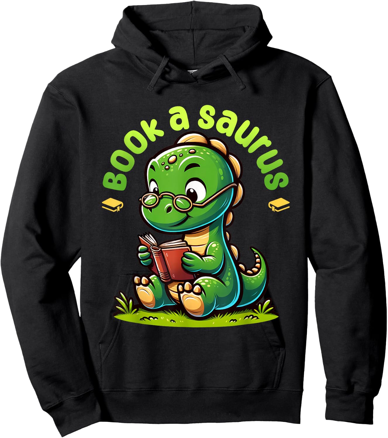 Book A Saurus Bookasaurus Dinosaur Book Girls Boys Toddler Hoodie - Hoodie | Black