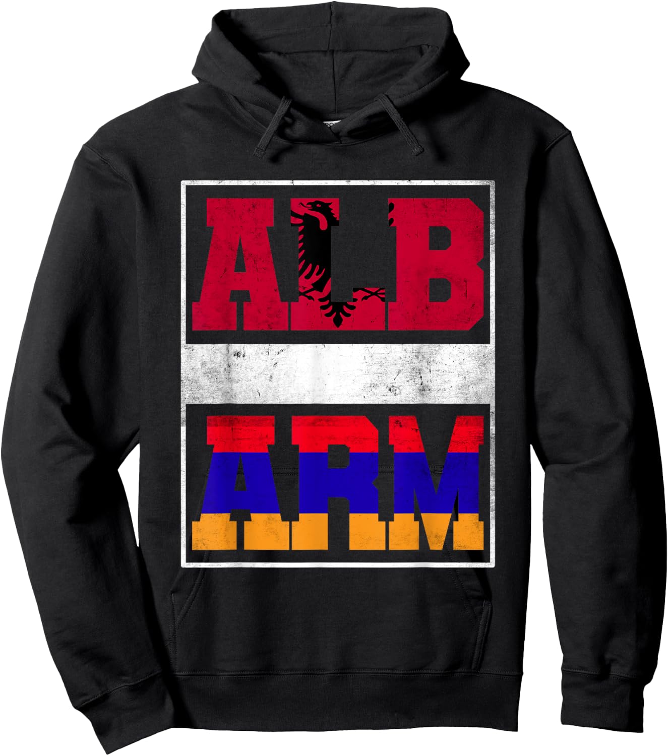 Albania and Armenia Mix Heritage Albanian Armenian Roots Hoodie - Hoodie | Black