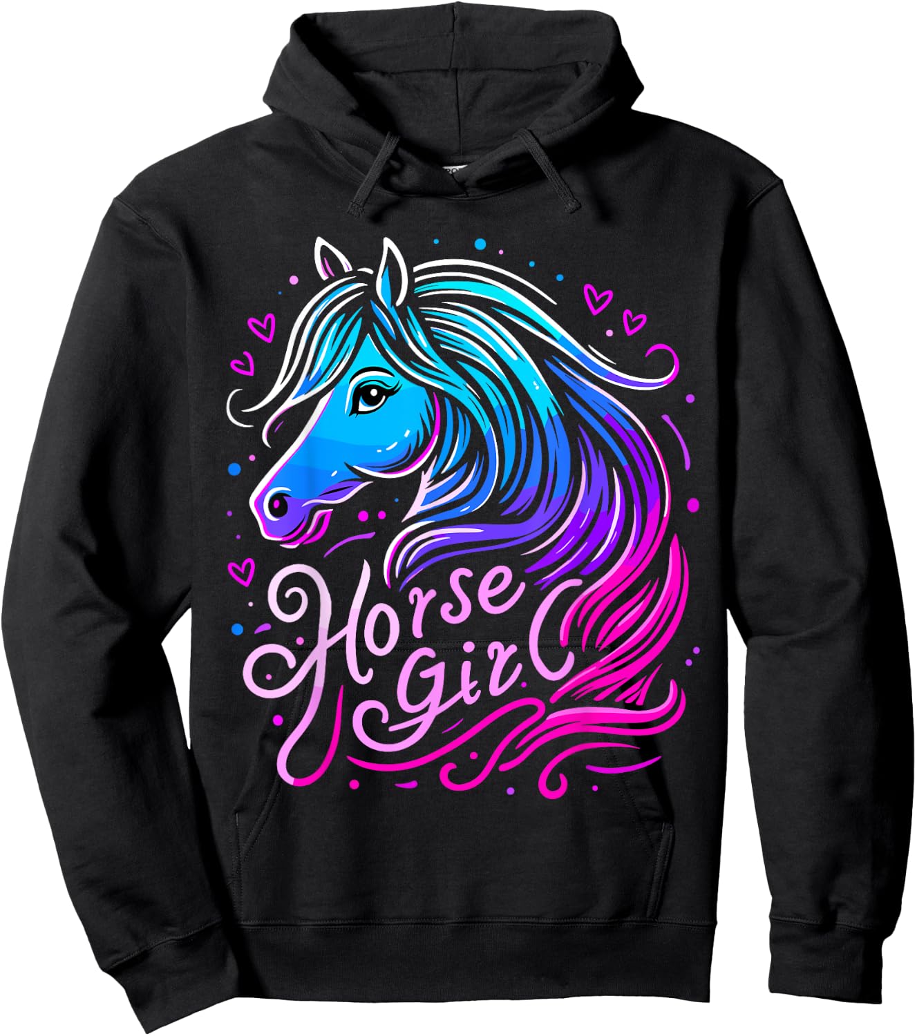 Horses Girl Birthday Love Horses Riding Hoodie - Hoodie | Black