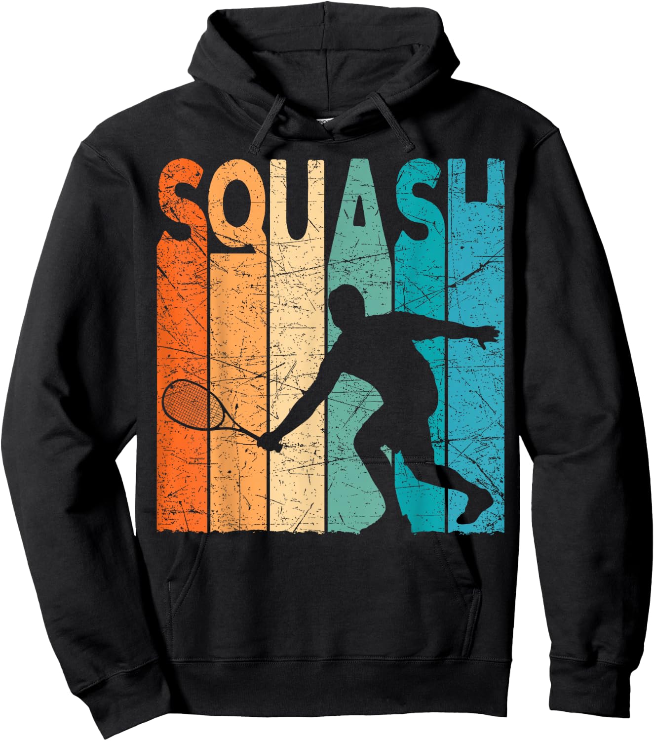 Squash Vintage Squash Player Retro Squash Lover Hoodie - Hoodie | Black