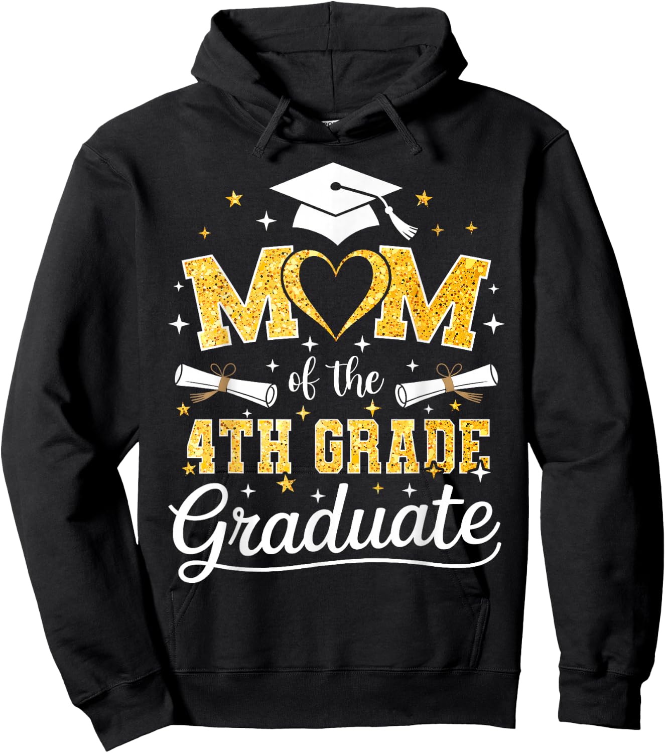 Mom of The 4th Grade Graduate Senior Graduation Hoodie - Hoodie | Black