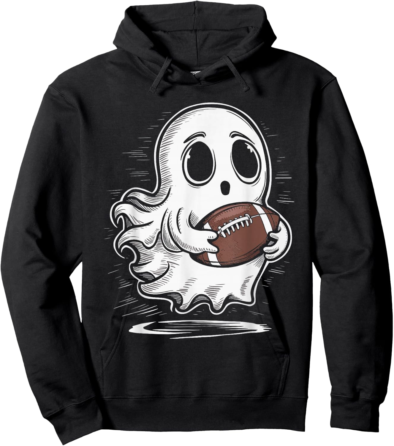 Ghost Playing Football Sport Hoodie - Hoodie | Black