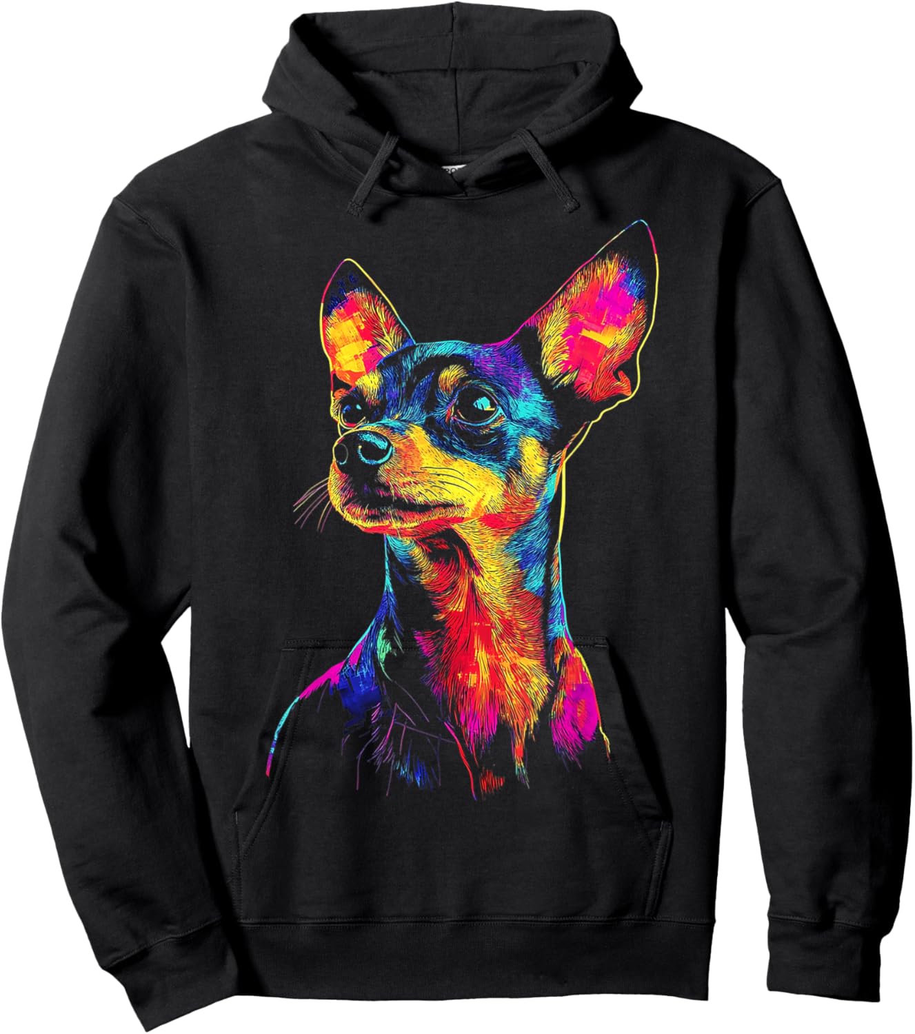 Miniature Pinscher Dog Motif Pet Artwork Miniature Pinscher Women Kids Hoodie - Hoodie | Black