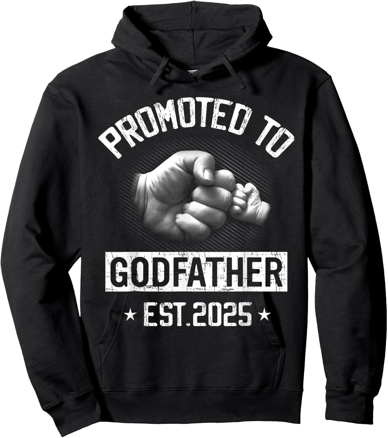 Promoted To Godfather Est 2025 Pregnancy Announcement Hoodie - Hoodie | Black