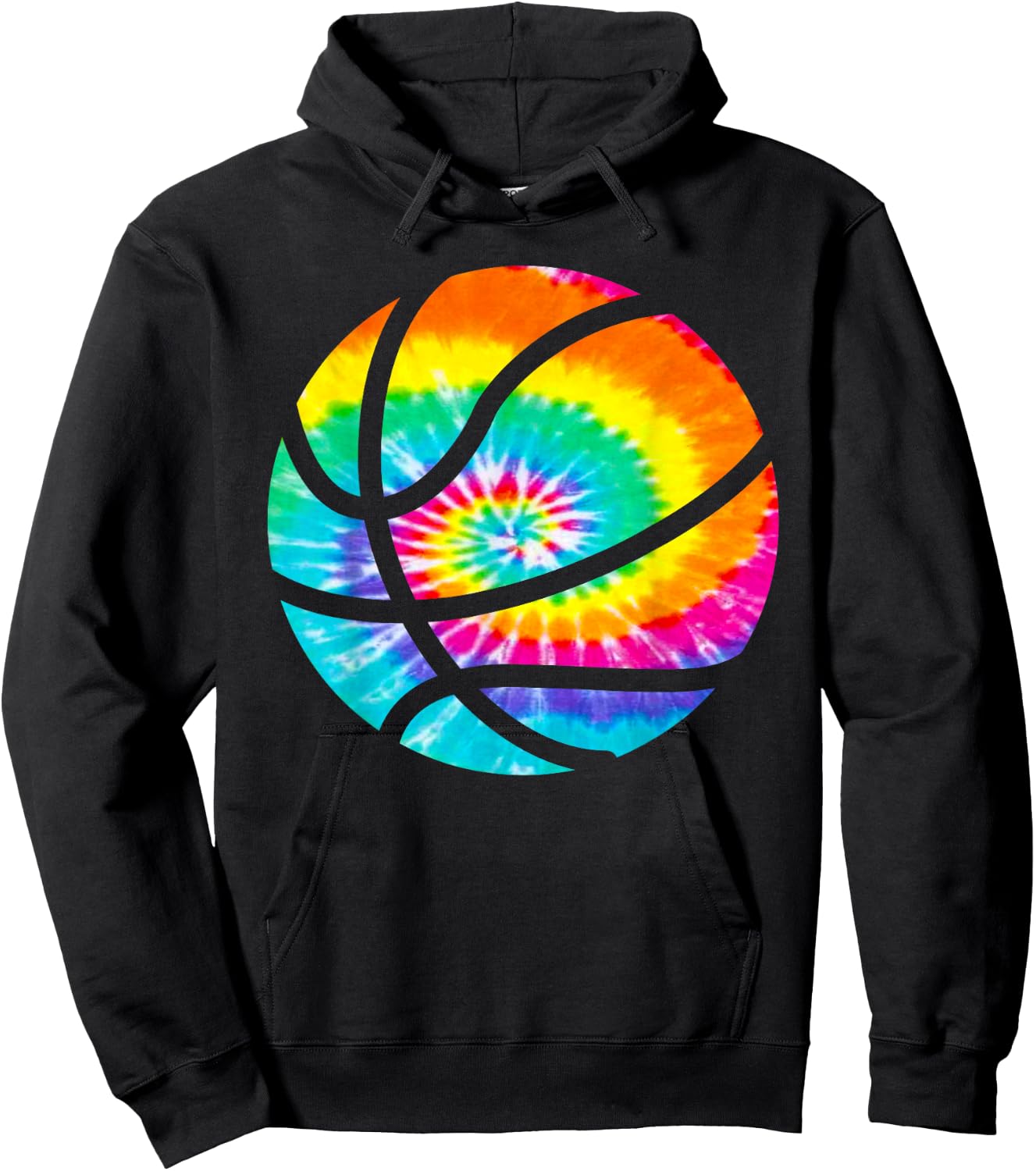 Basketball Tie Dye Shirt - Rainbow Trippy Hippie Shirt Hoodie - Hoodie | Black