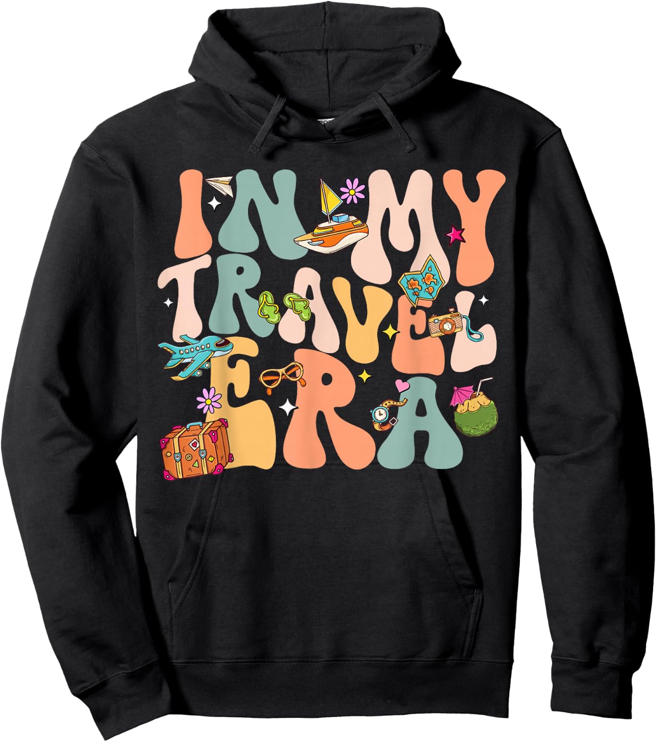 In My Travel Era Airplane Adventure In My Travel Era Airplane Adventure For Family Vacation Trip Hoodie - Hoodie | Black