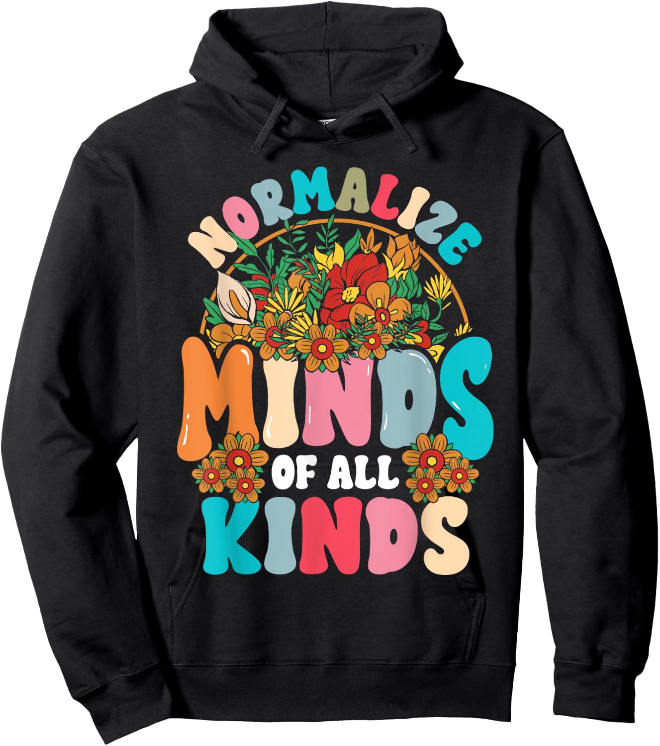 Normalize Minds of All Kinds Autism Awareness Neurodiversity Hoodie - Hoodie | Black