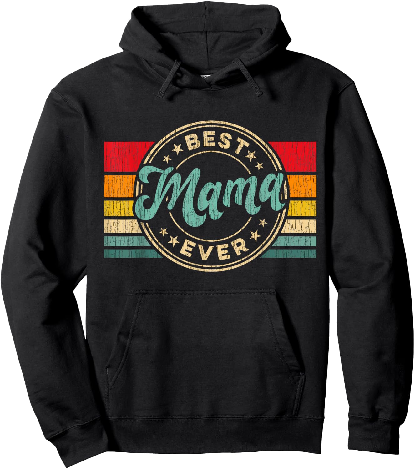 Best Mama Ever Vintage Retro Mother's Day Gift Hoodie - Hoodie | Black