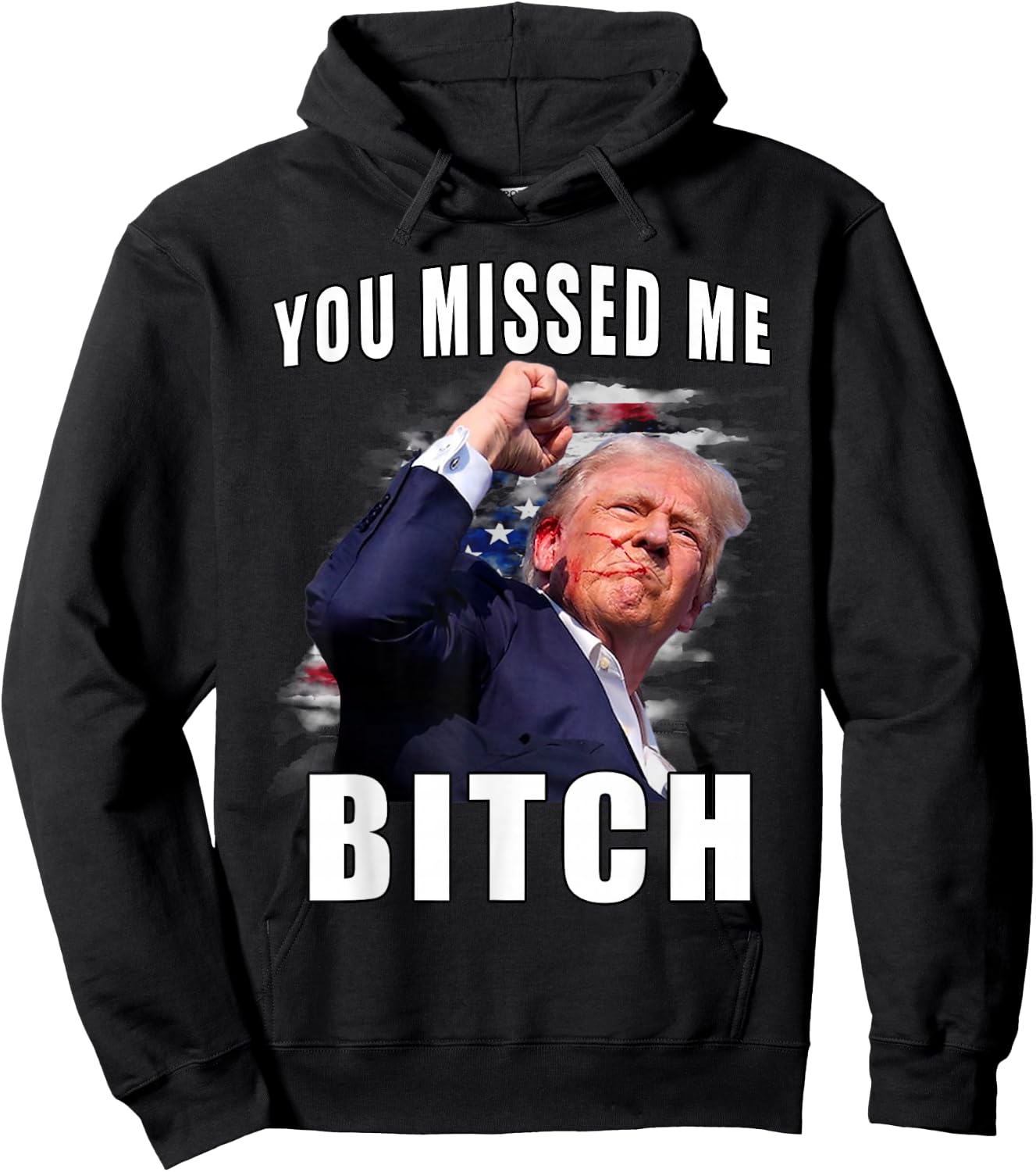 You Missed Bitch Shirt Trump Shot Shirt Shooting Trump Shirt Hoodie - Hoodie | Black
