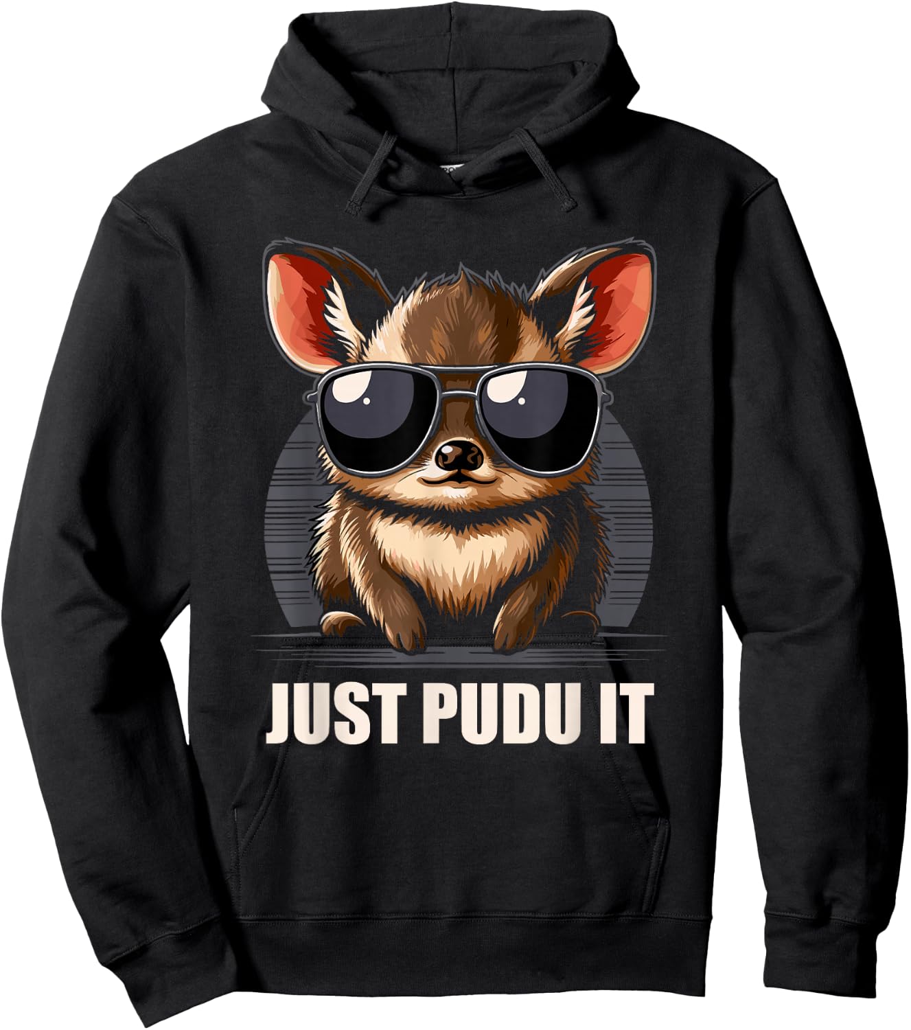 Cute Pudu Deer South America cartoon deer nature gift Hoodie - Hoodie | Black