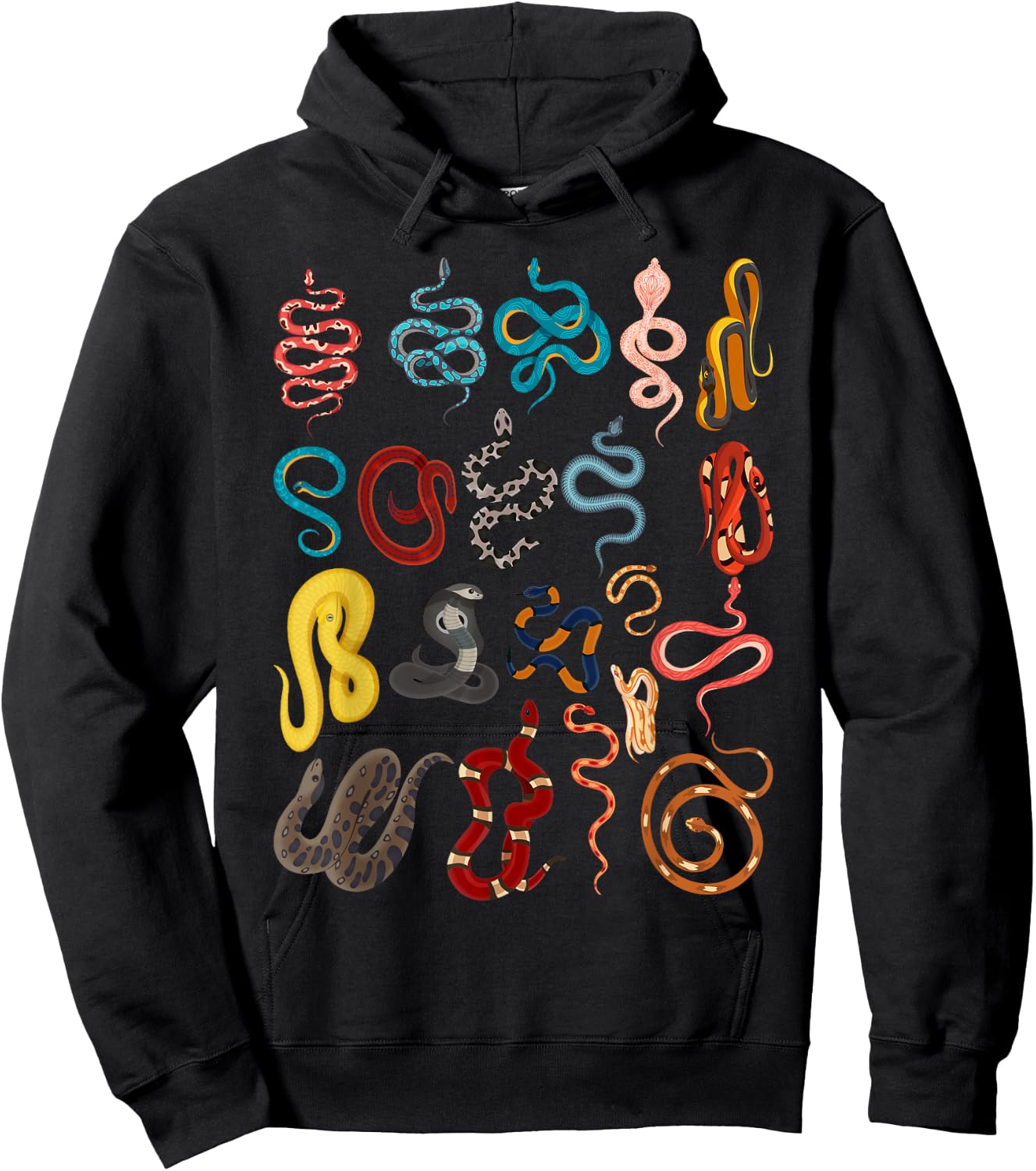 Types Of Snakes Educational Herpetologist Kids Boys Girls Hoodie - Hoodie | Black