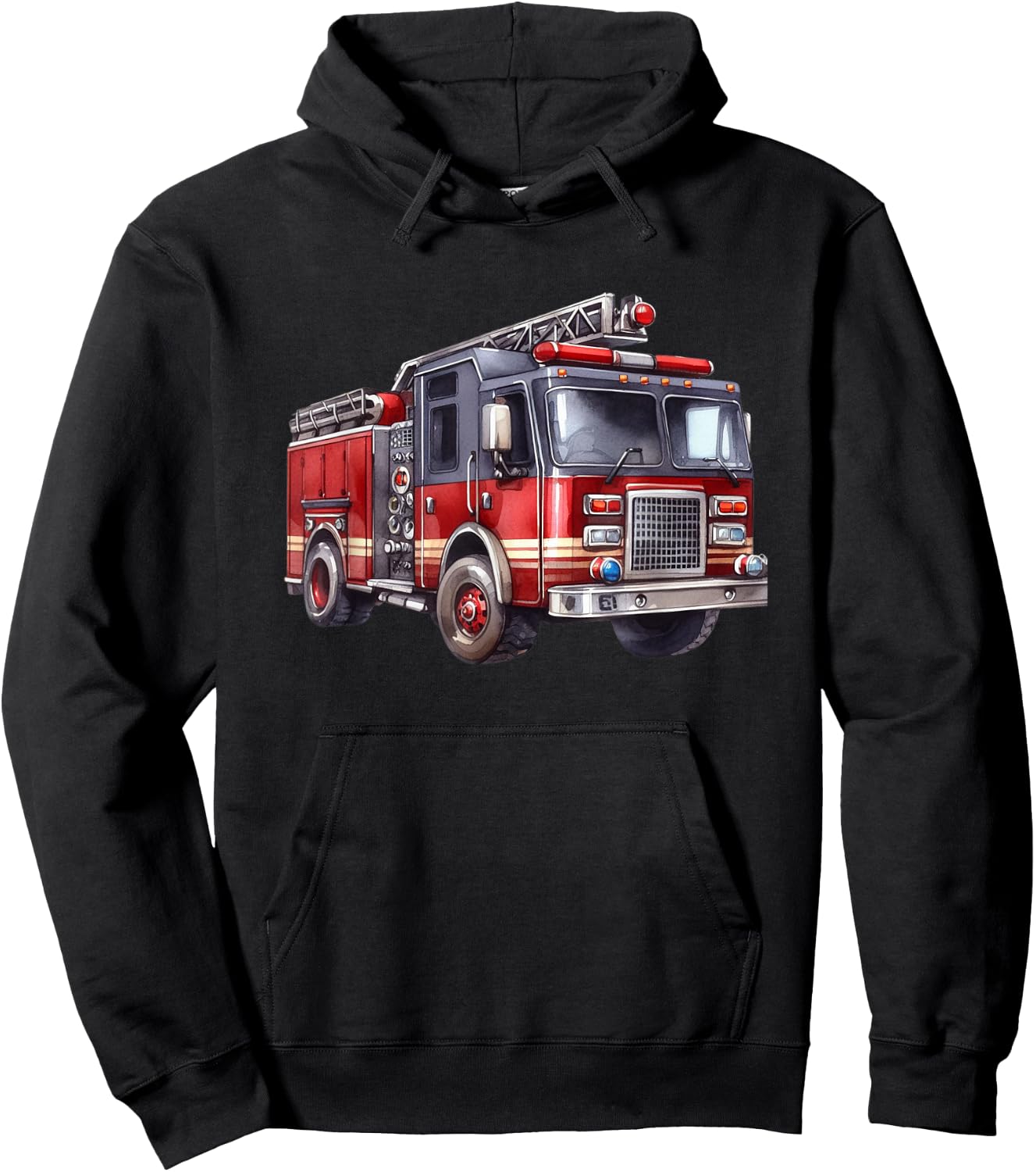Fire Truck design for Trucker trailer Ladder Hoodie - Hoodie | Black