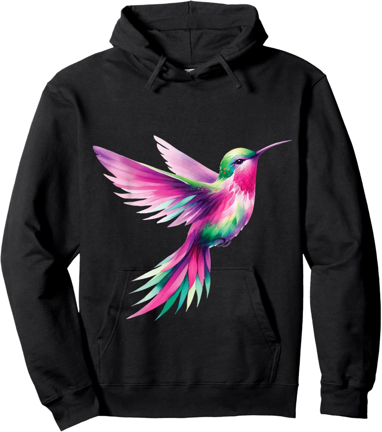 Colorful Hummingbird Lover Nature Graphic Hoodie - Hoodie | Black