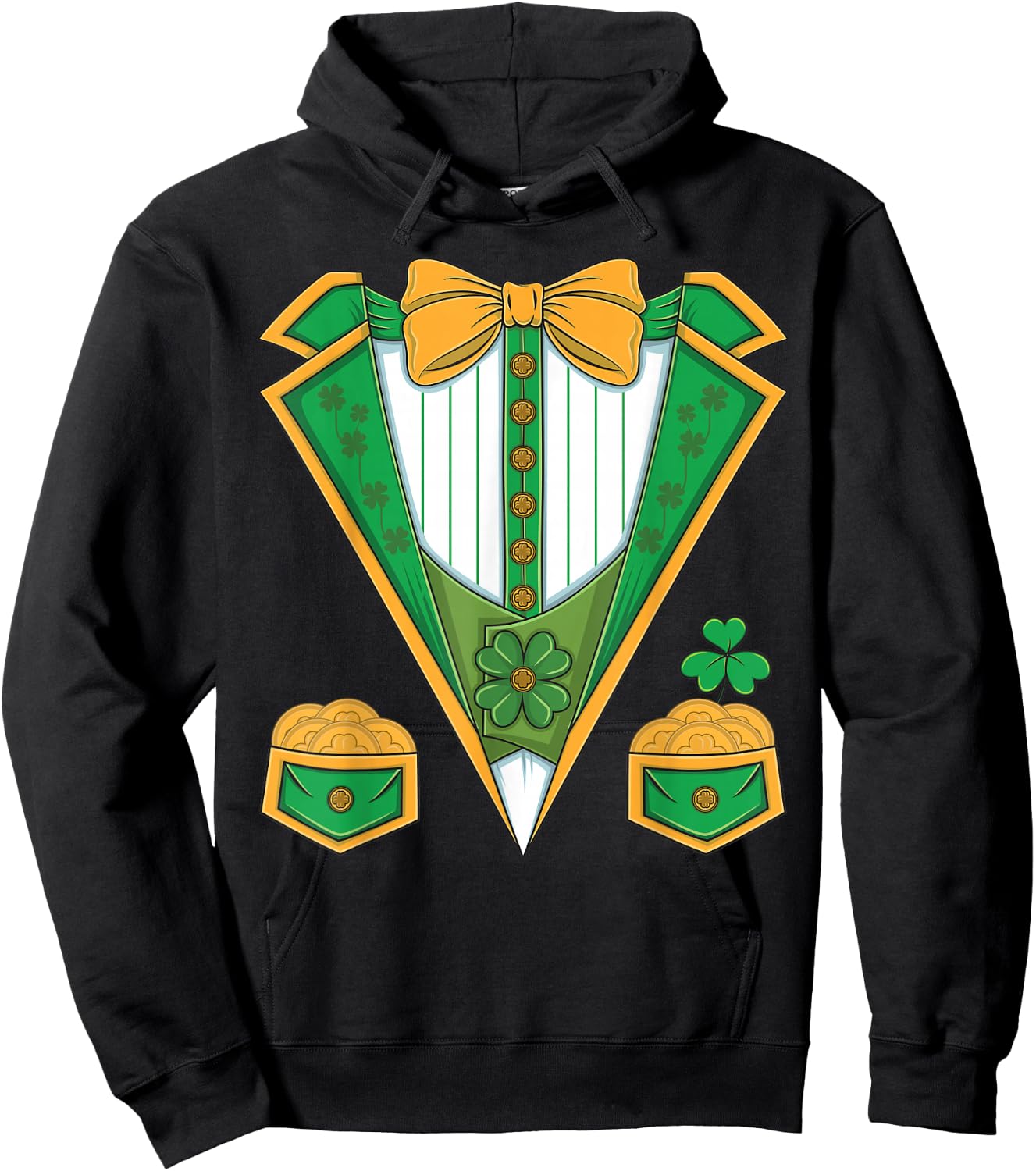 Leprechaun Costume St. Patrick's Day Tuxedo Kids Men Boys Hoodie - Hoodie | Black