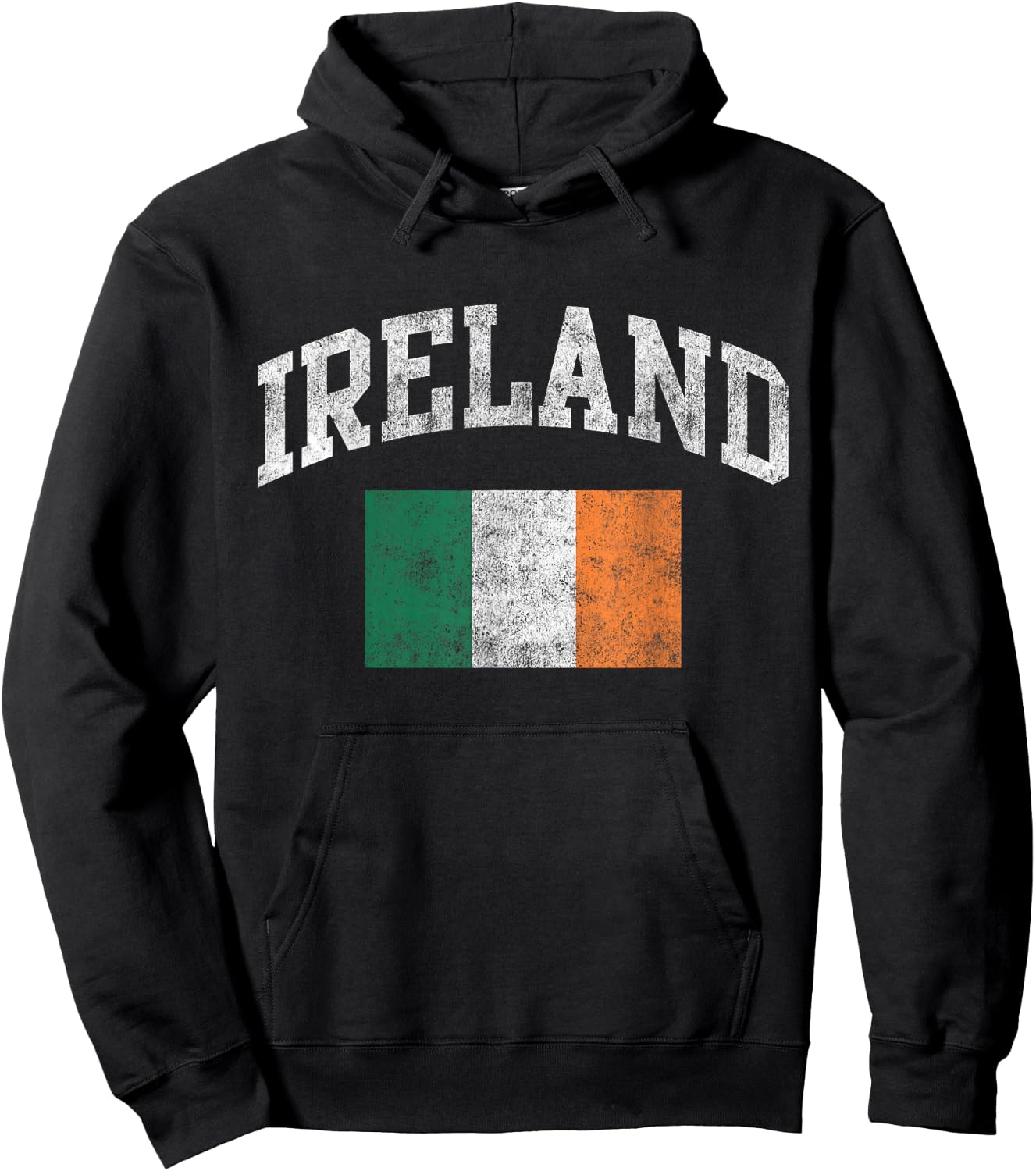 Vintage Ireland Irish Flag Green St. Patrick's Day Hoodie - Hoodie | Black