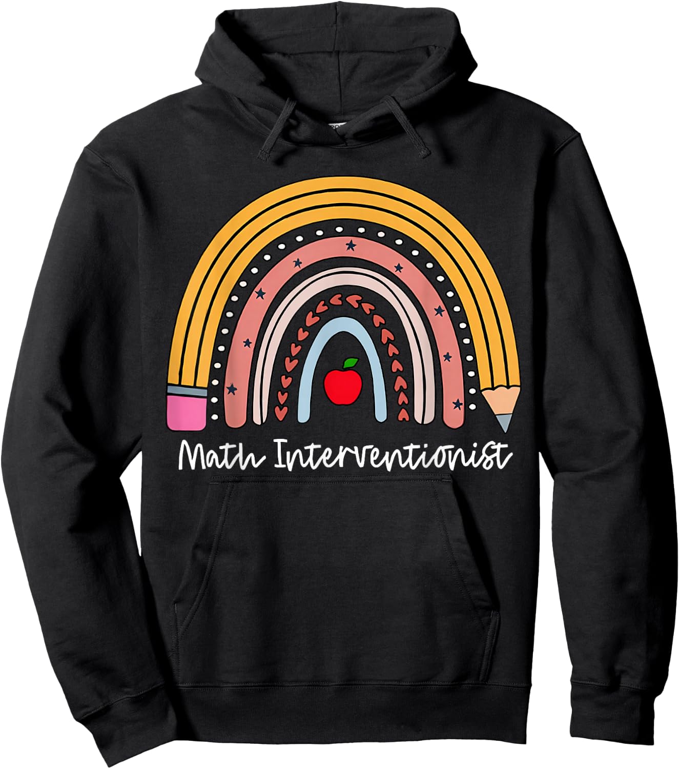 Rainbow Math Interventionist Math Squad Mathematics Teacher Men Women Hoodie - Hoodie | Black