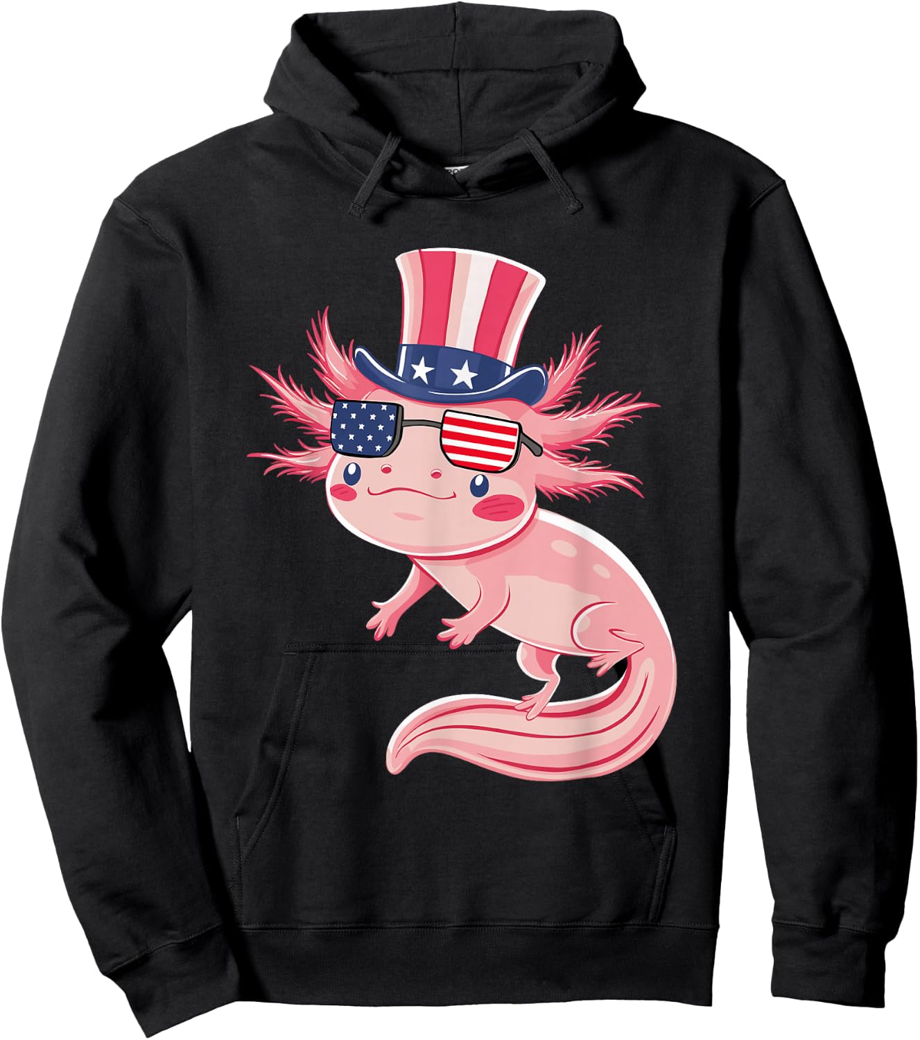Axolotl 4th of July Hoodie - Hoodie | Black