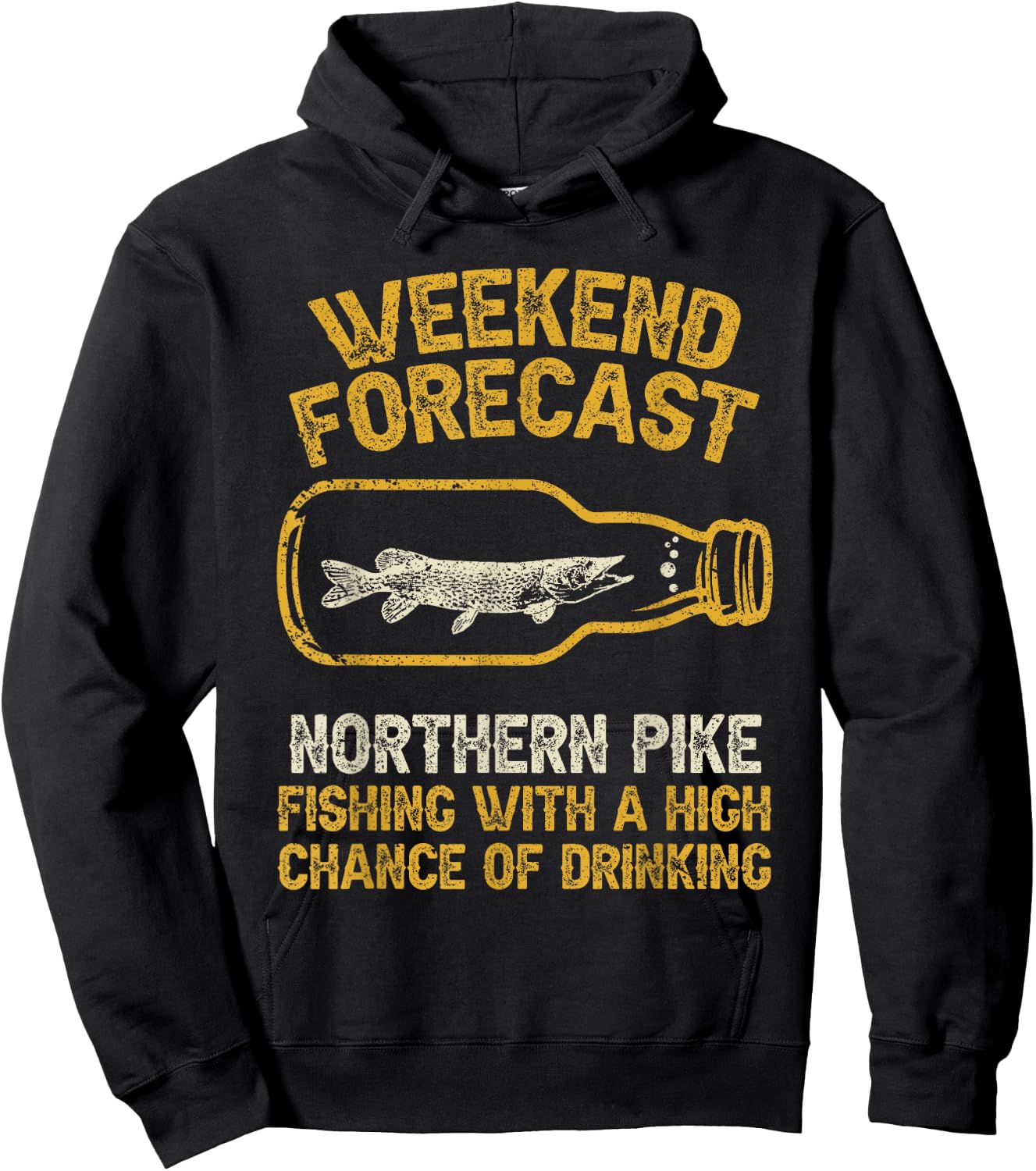 Fisher Weekend Forecast Fishing - Fish Northern Pike Hoodie - Hoodie | Black