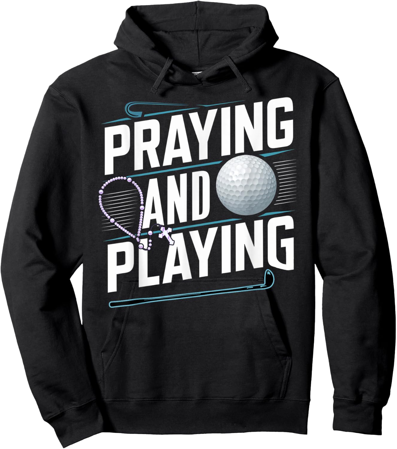 Praying Golfer - Pray God Jesus Golf - Golfing Hoodie - Hoodie | Black