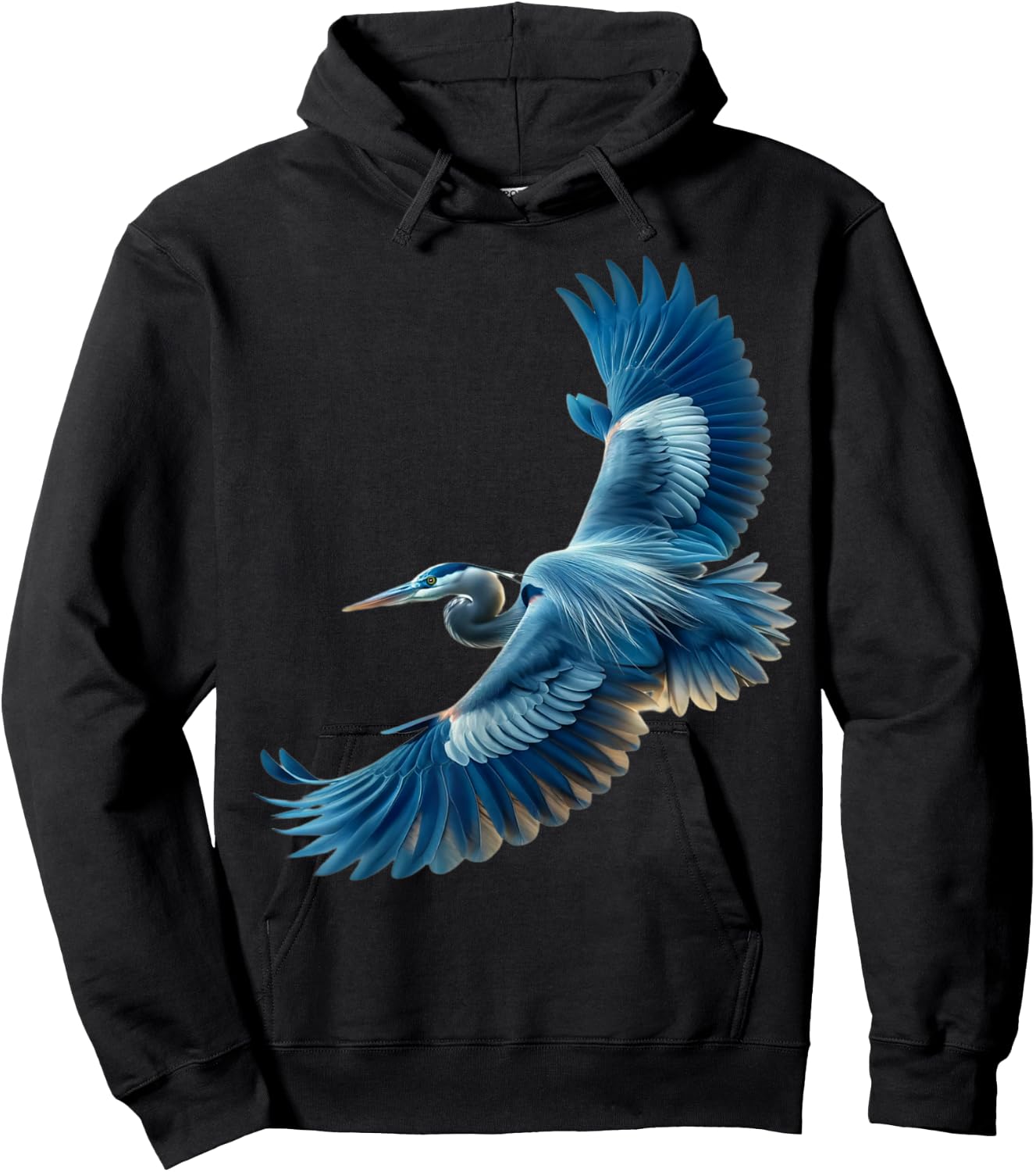 Great Blue Heron Egret Bird Flight Migration Pattern Hoodie - Hoodie | Black