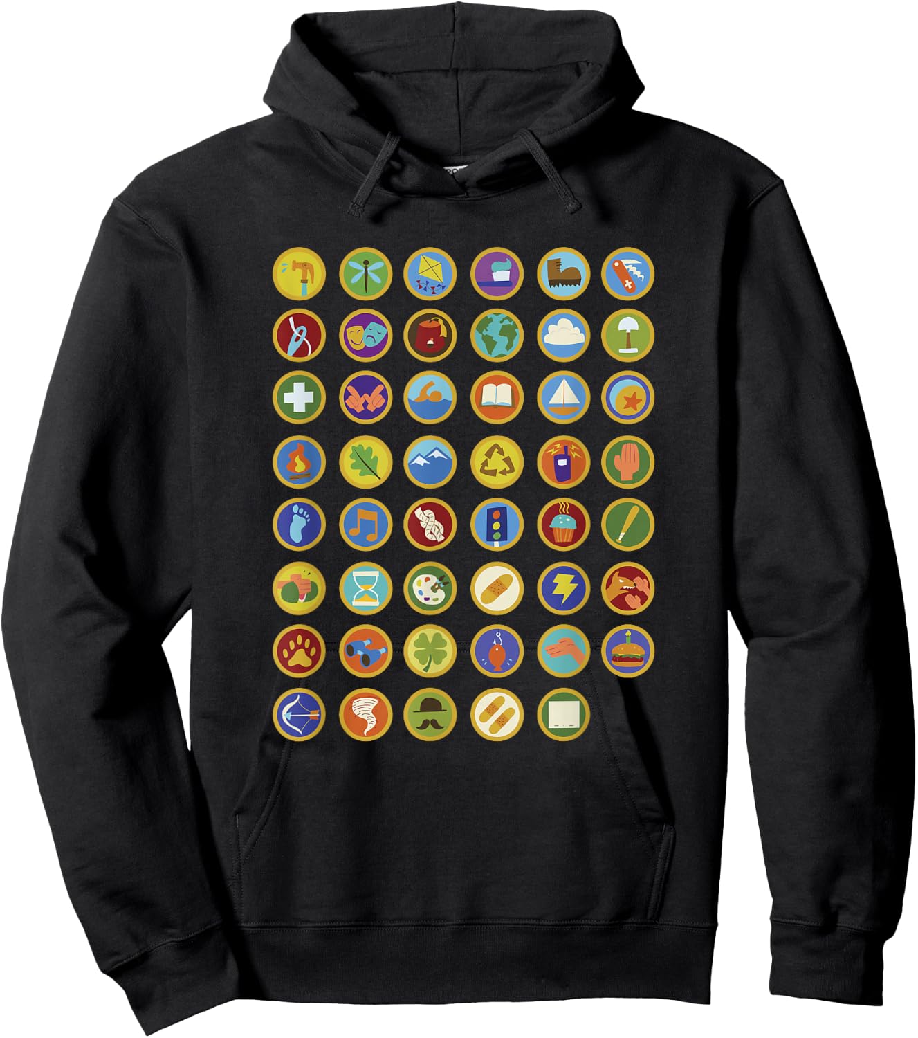 Disney Pixar Up Wilderness Explorer Badges Collage Hoodie - Hoodie | Black