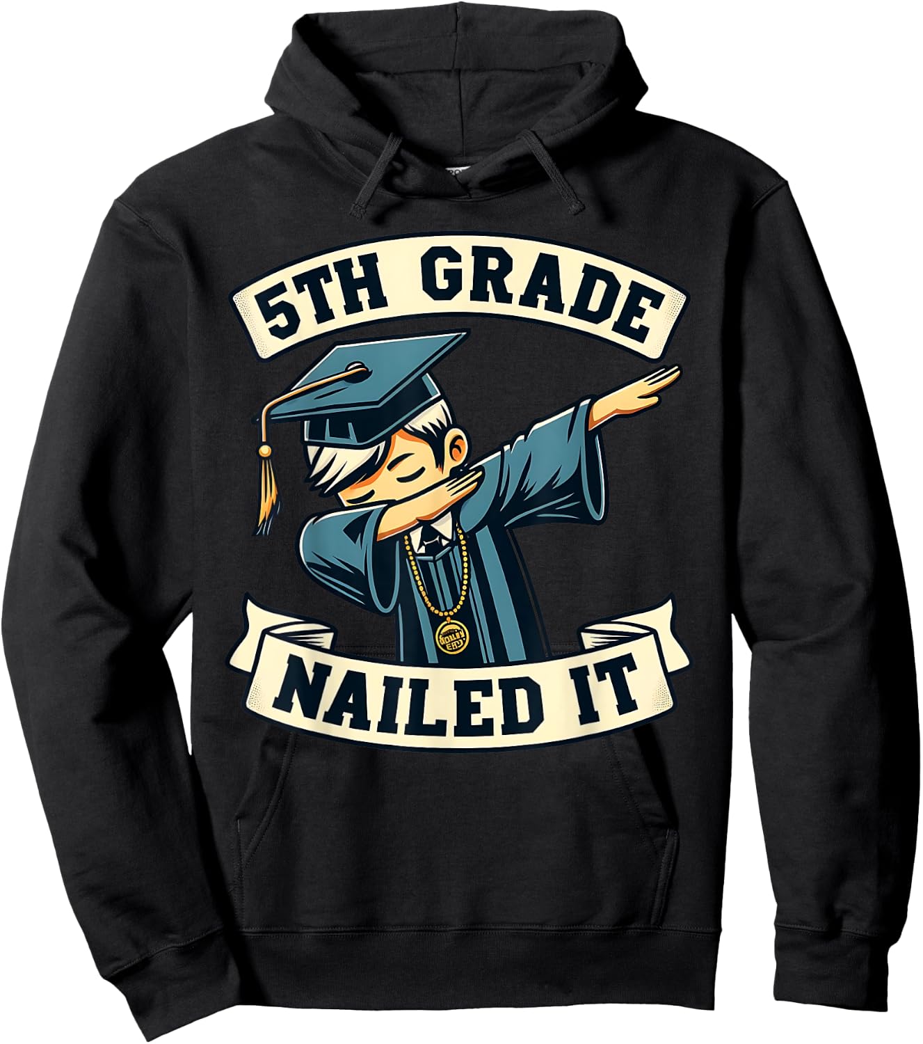 5th Grade Nailed It Graduation Dabbing Boy Class Of 2024 Hoodie - Hoodie | Black