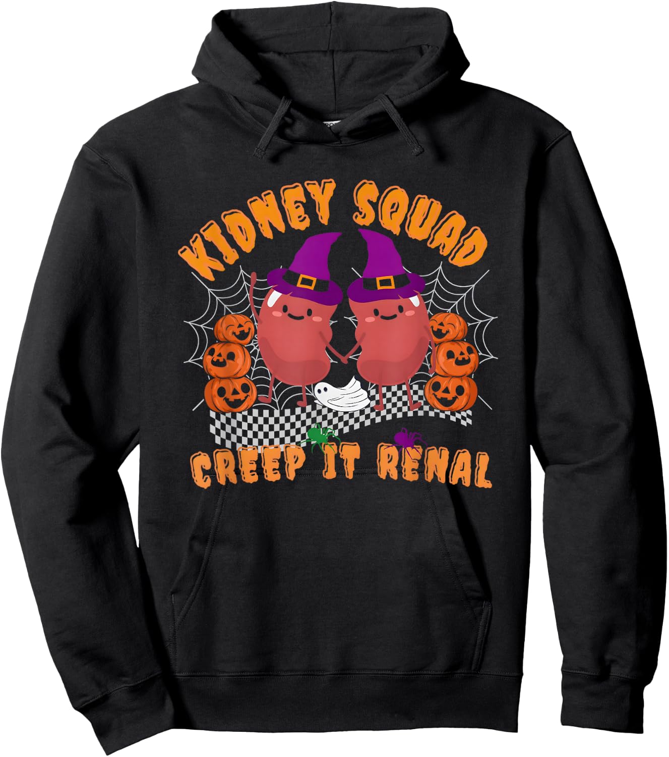 Halloween Kidney Retro Dialysis Kidney Health Gift Kidney Hoodie - Hoodie | Black