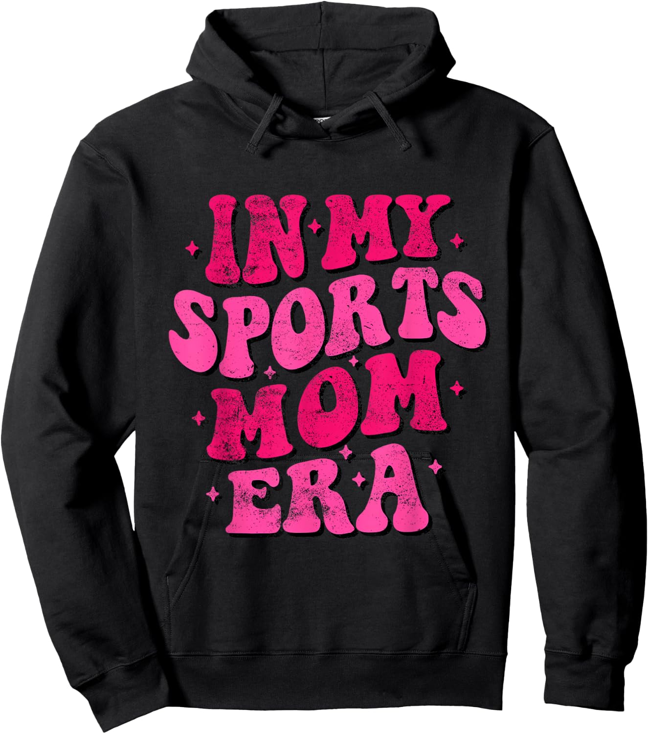 In My Sports Mom Era Funny Sports Mom Groovy Mothers Day Hoodie - Hoodie | Black