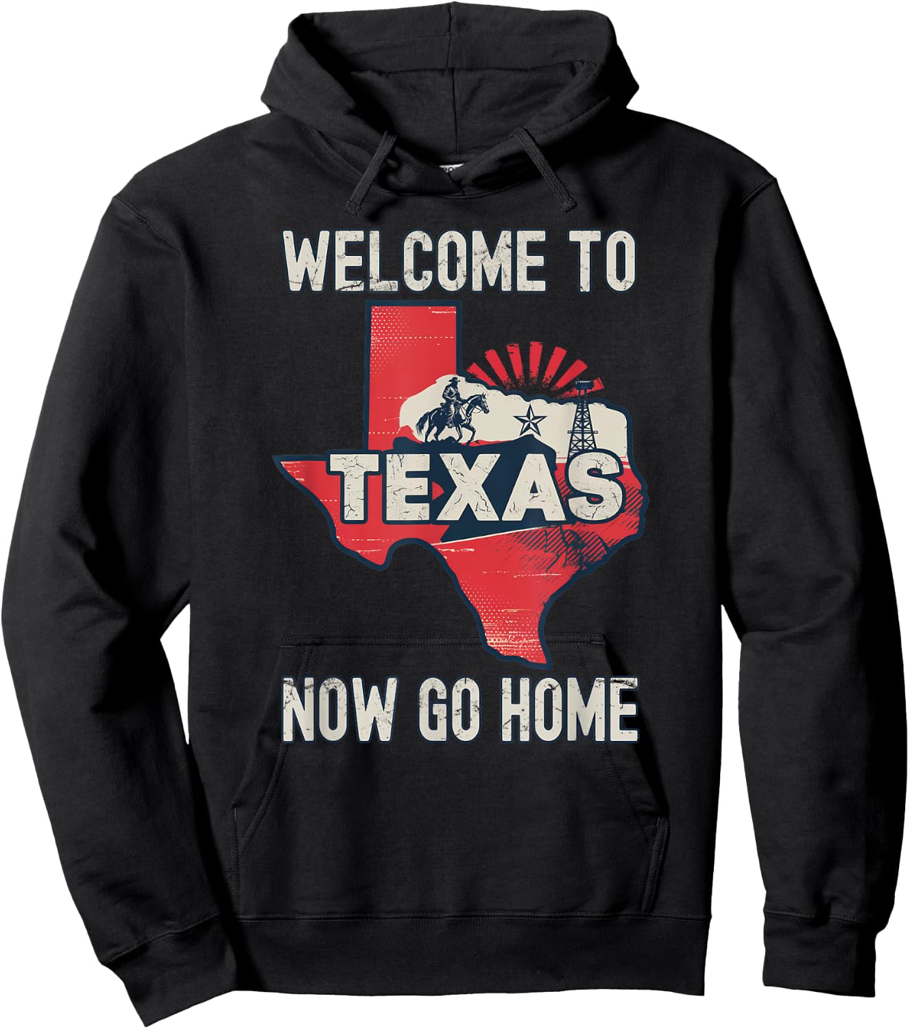 Funny Welcome To Texas Retro Design, Funny Texas Hoodie - Hoodie | Black