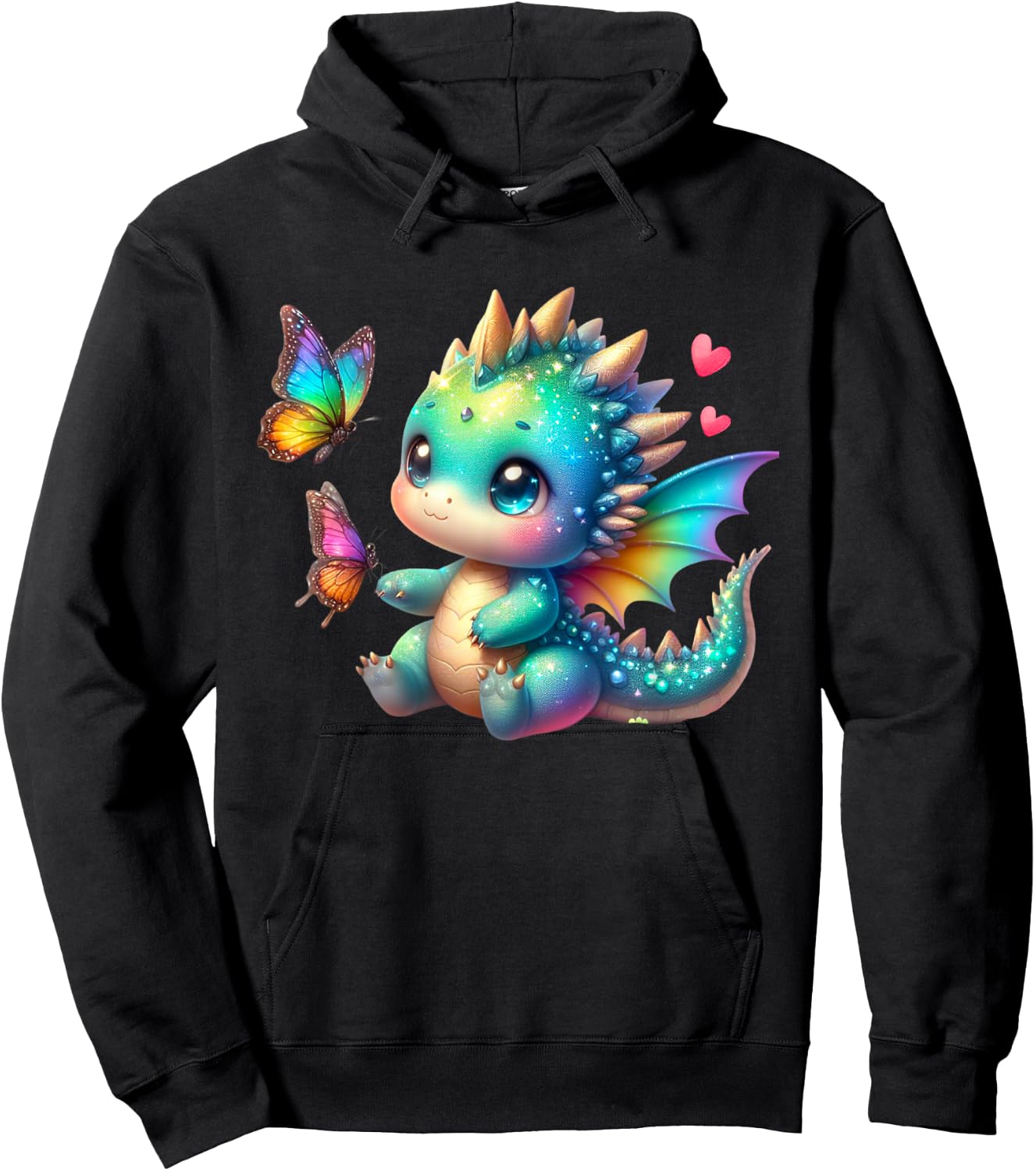 Cute Dragon funny Dragon Baby Kids Toddler Boys Girls Hoodie - Hoodie | Black
