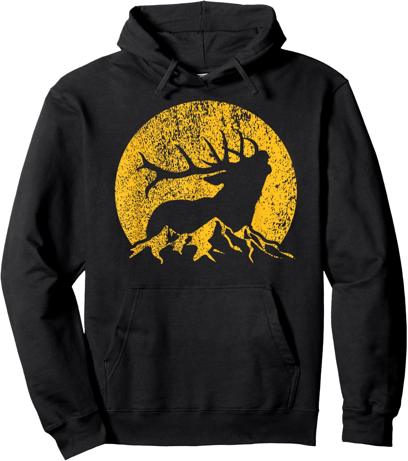 American Elk Hunter Dad Vintage Retro Bow Hunting Gift Hoodie - Hoodie | Black